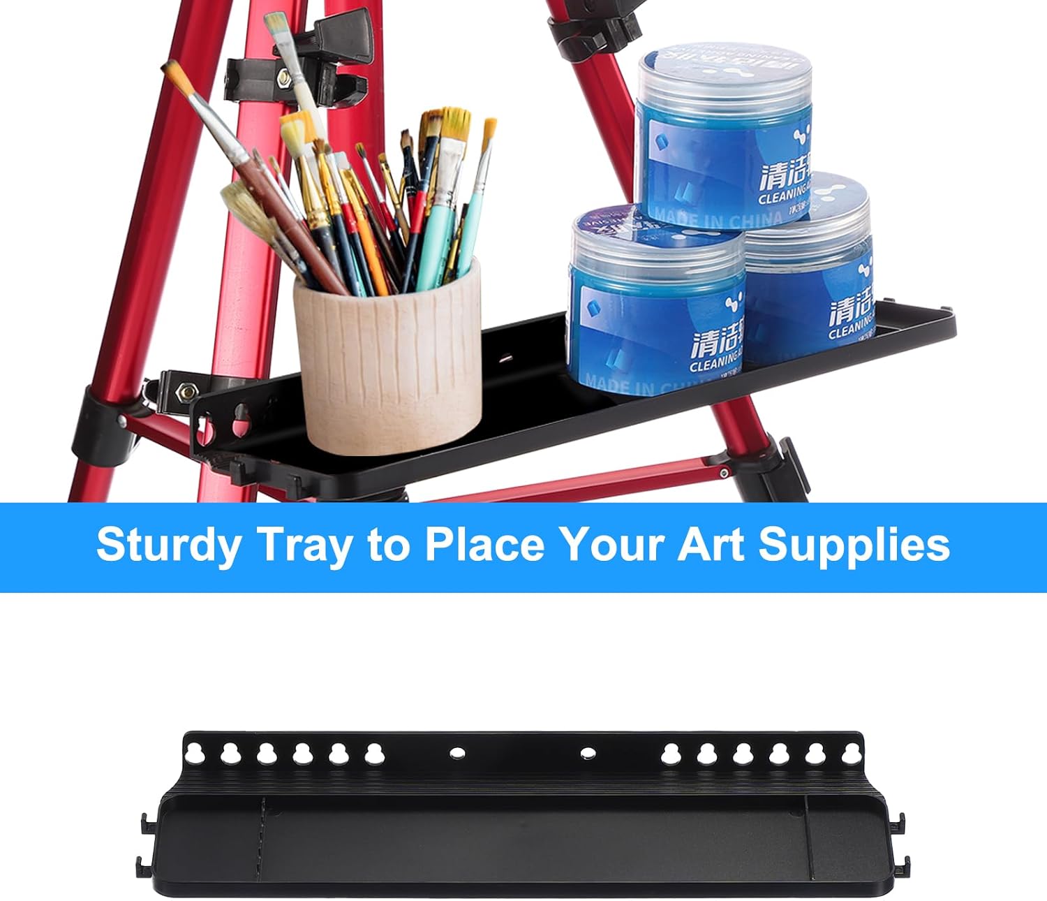 PATIKIL Artist Easel Stand Red Adjustable Height