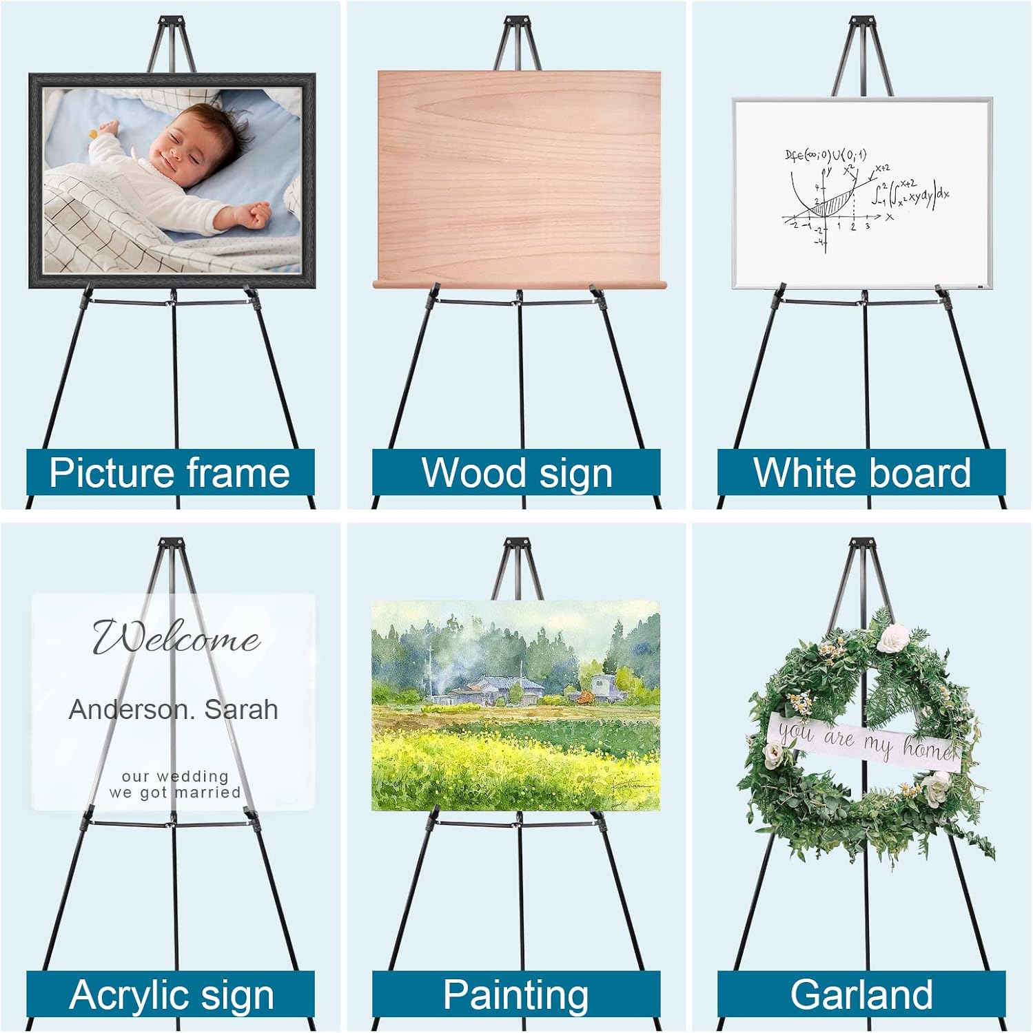 PUJIANG 63 Inch Adjustable Heavy Duty Easel Stand