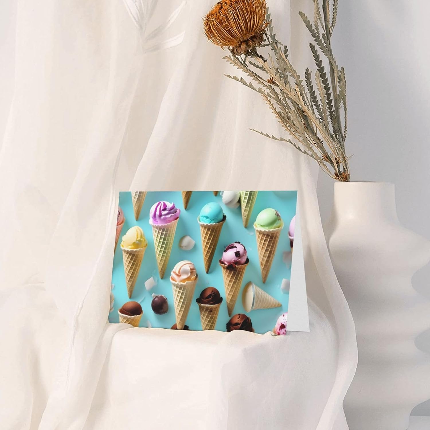 Ice Cream Cones Greeting Card for Birthday Wedding Party