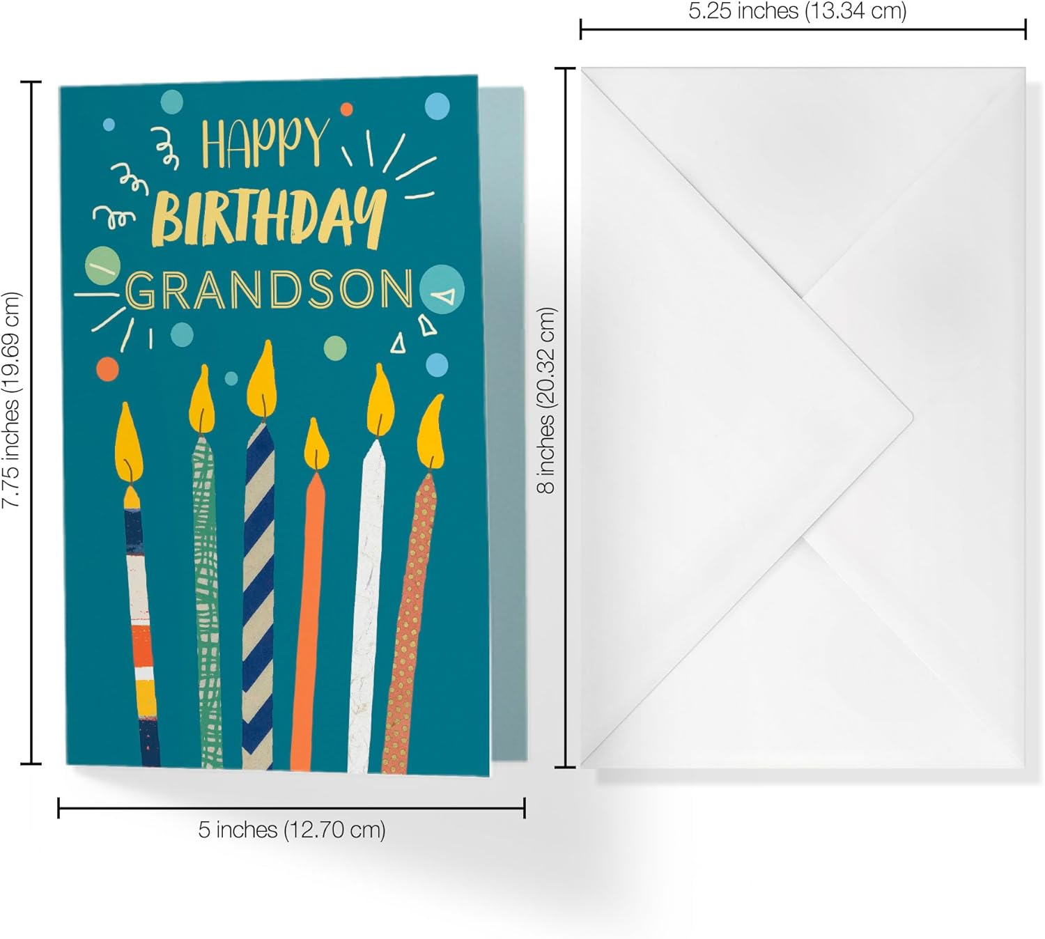 Birthday Card for Grandson with Candles and Confetti