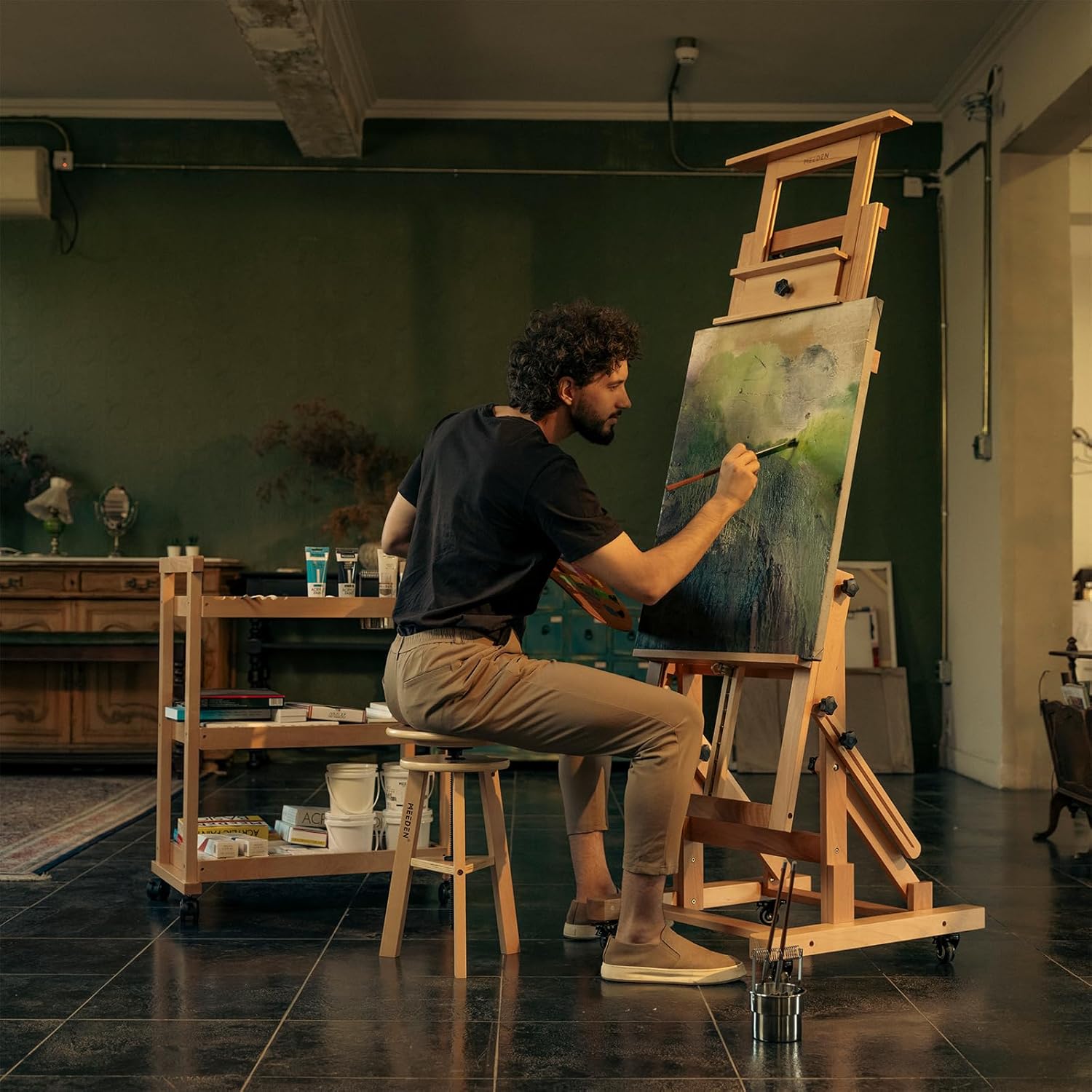 MEEDEN Movable Large H-Frame Art Easel for Adults