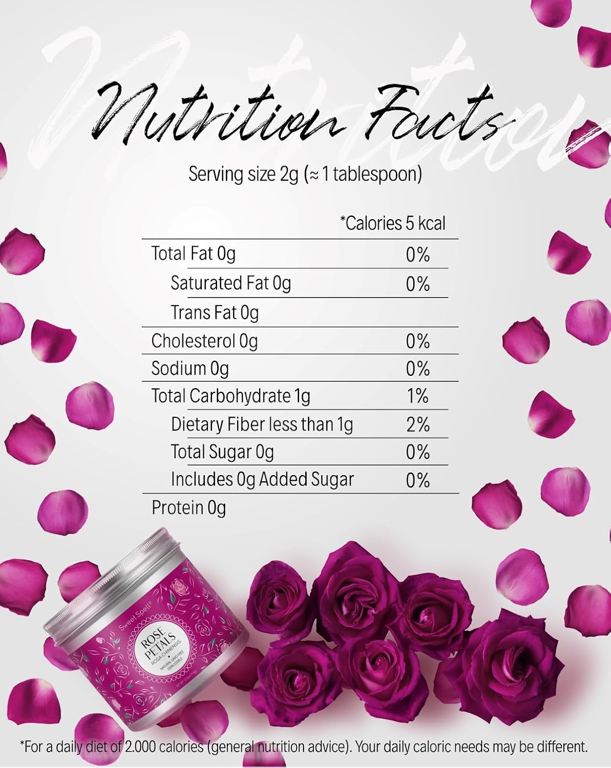 Sweet Spell Dried Rose Petals for Drinks and Decorations