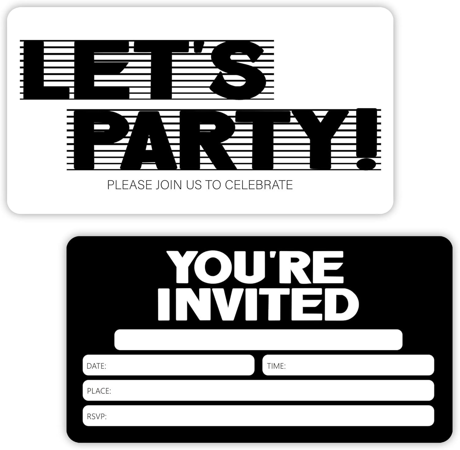 Lets Party Birthday Invitations Cards with Envelopes