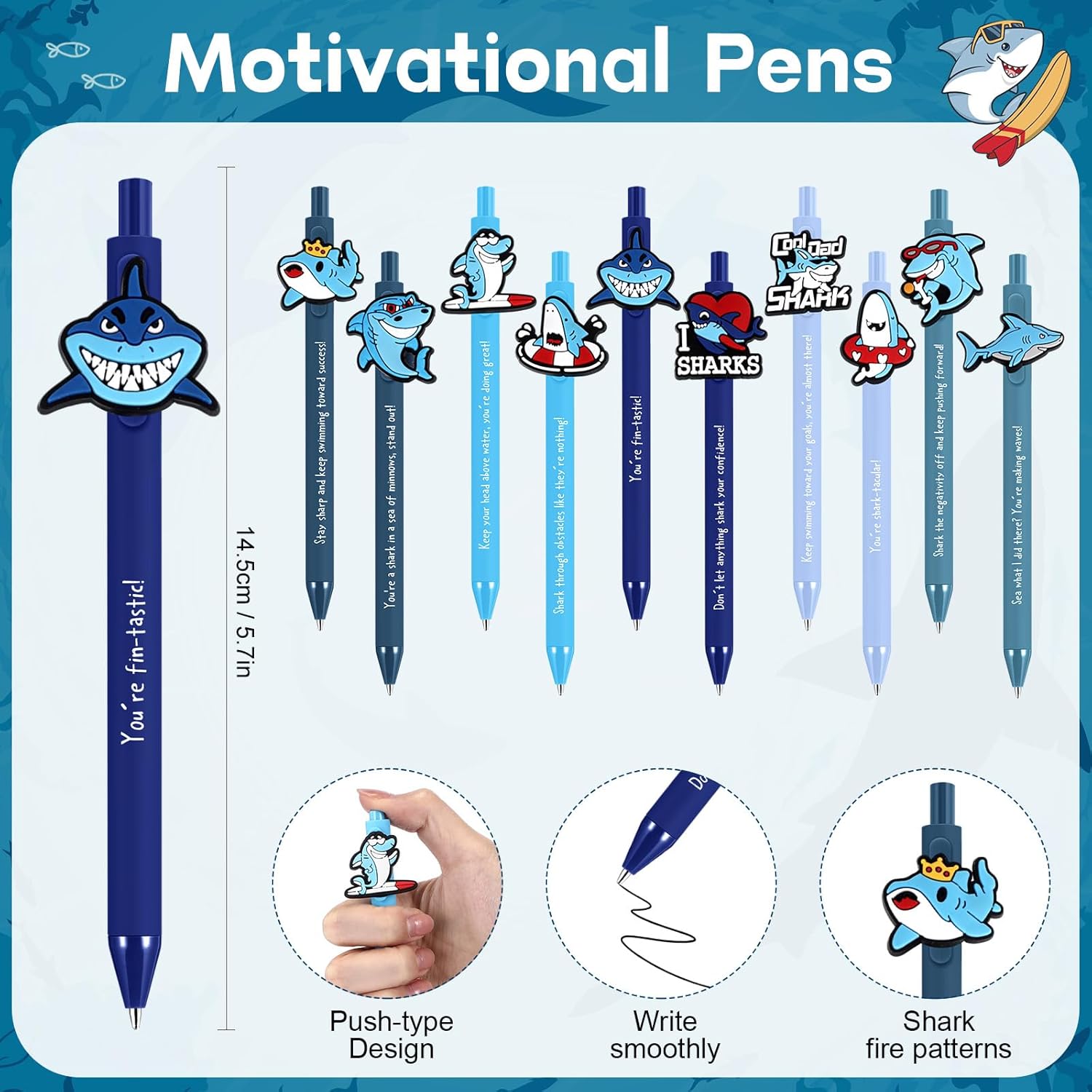 20 Piece Shark Themed Gift Set for Students Teachers Coworkers