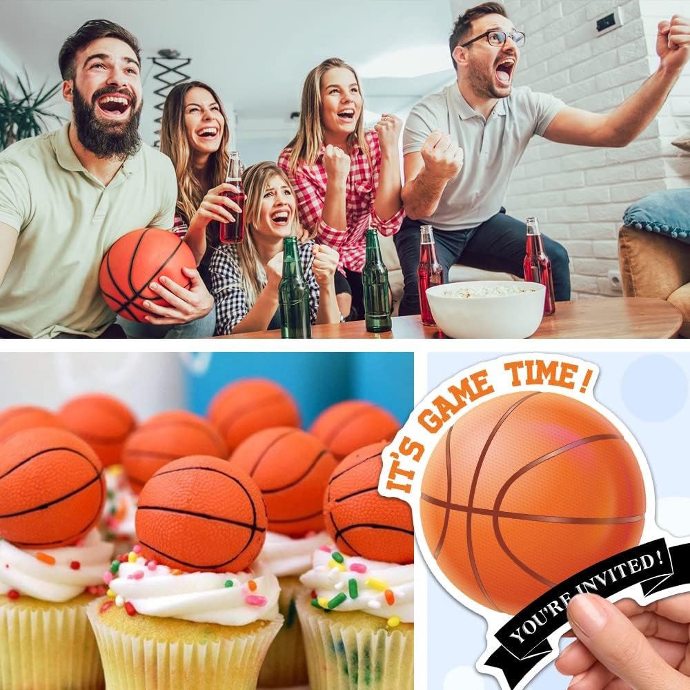 RZHV 15 Pack Basketball Shaped Greeting Cards With Envelopes