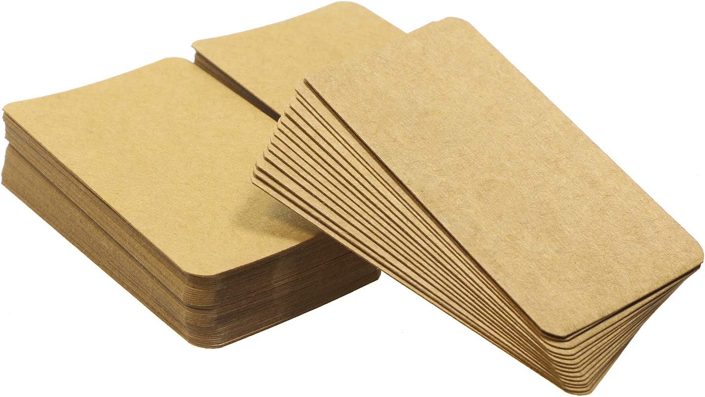 Tupalizy 100PCS Blank Brown Kraft Paper Cards for Writing and Crafting
