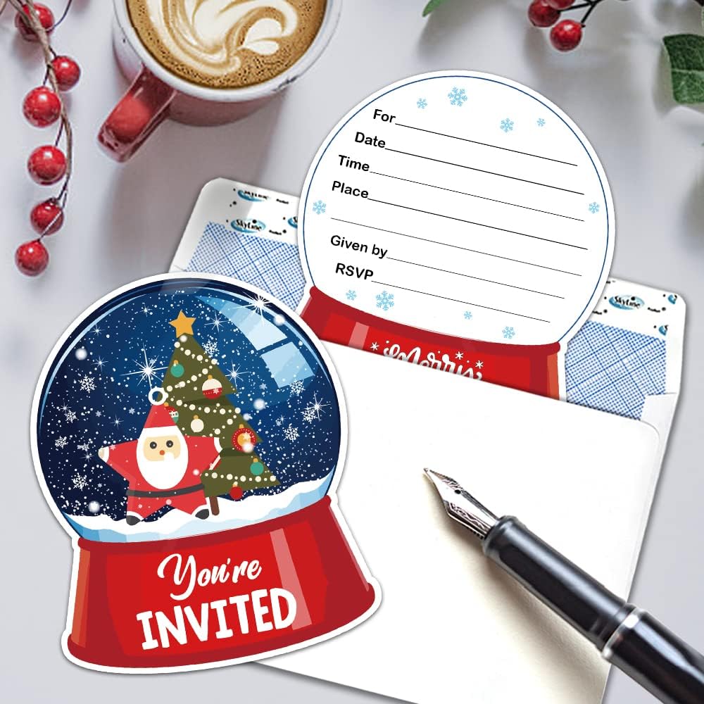 RZHV 15 Pack Crystal Ball Shaped Party Invitations Cards with Envelopes