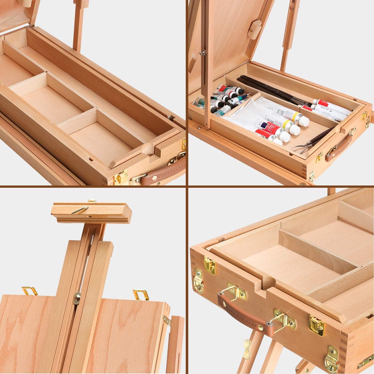 Collapsible Artist Easel with Drawer for Studio and Outdoor Use