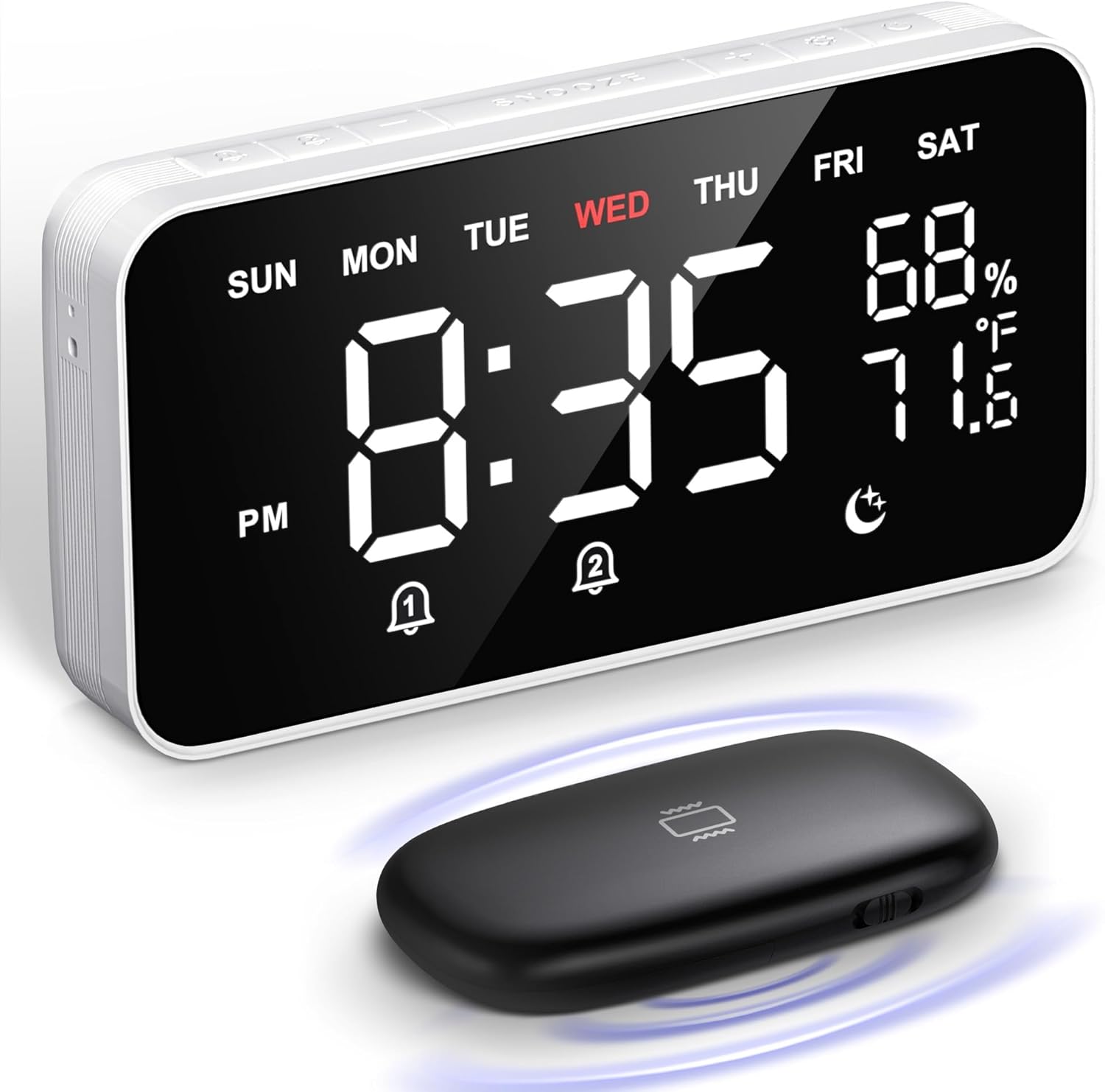 Dekala Bed Shaker Alarm Clock for Heavy Sleepers