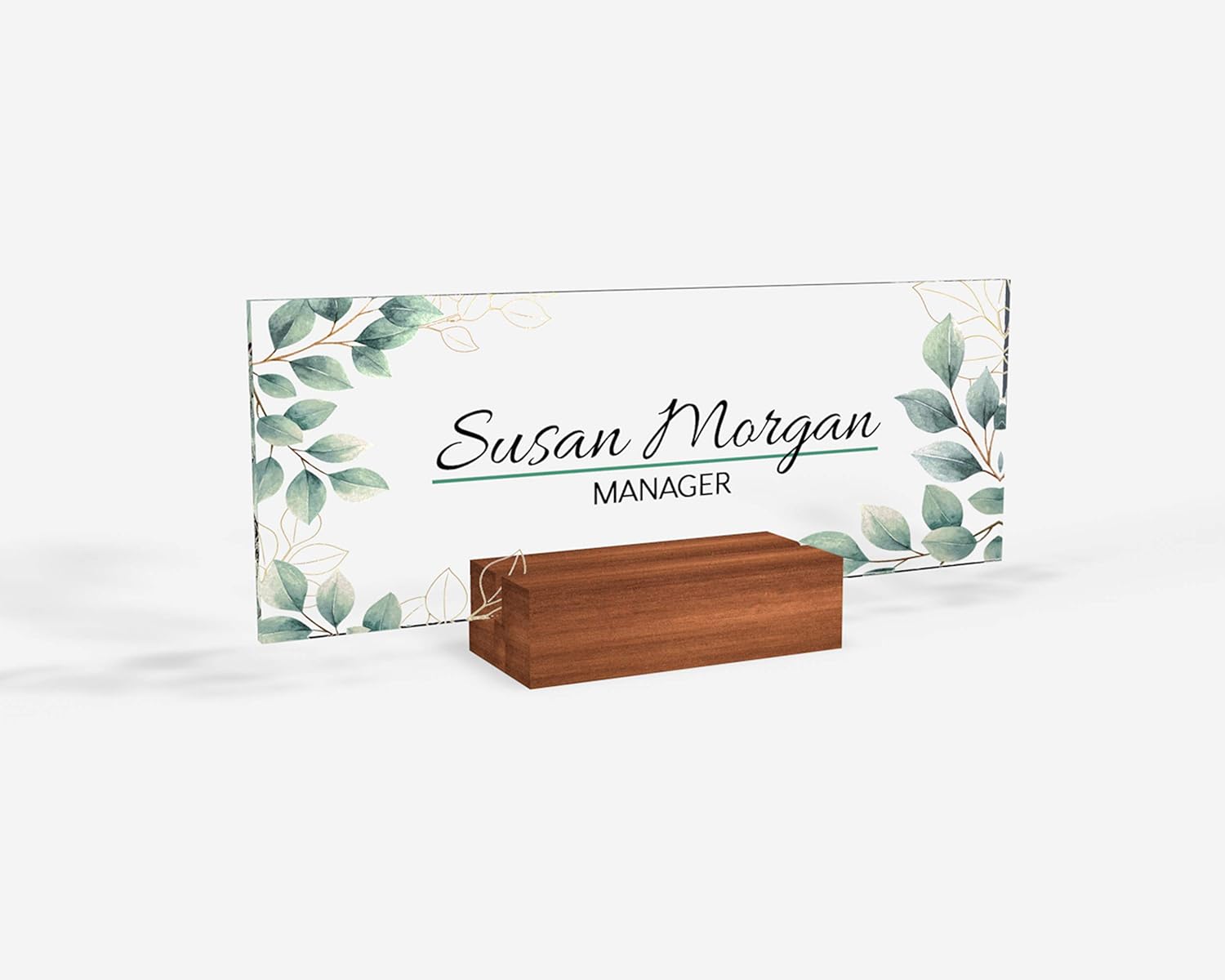 Personalized Name Plate with Flower Design 8x3