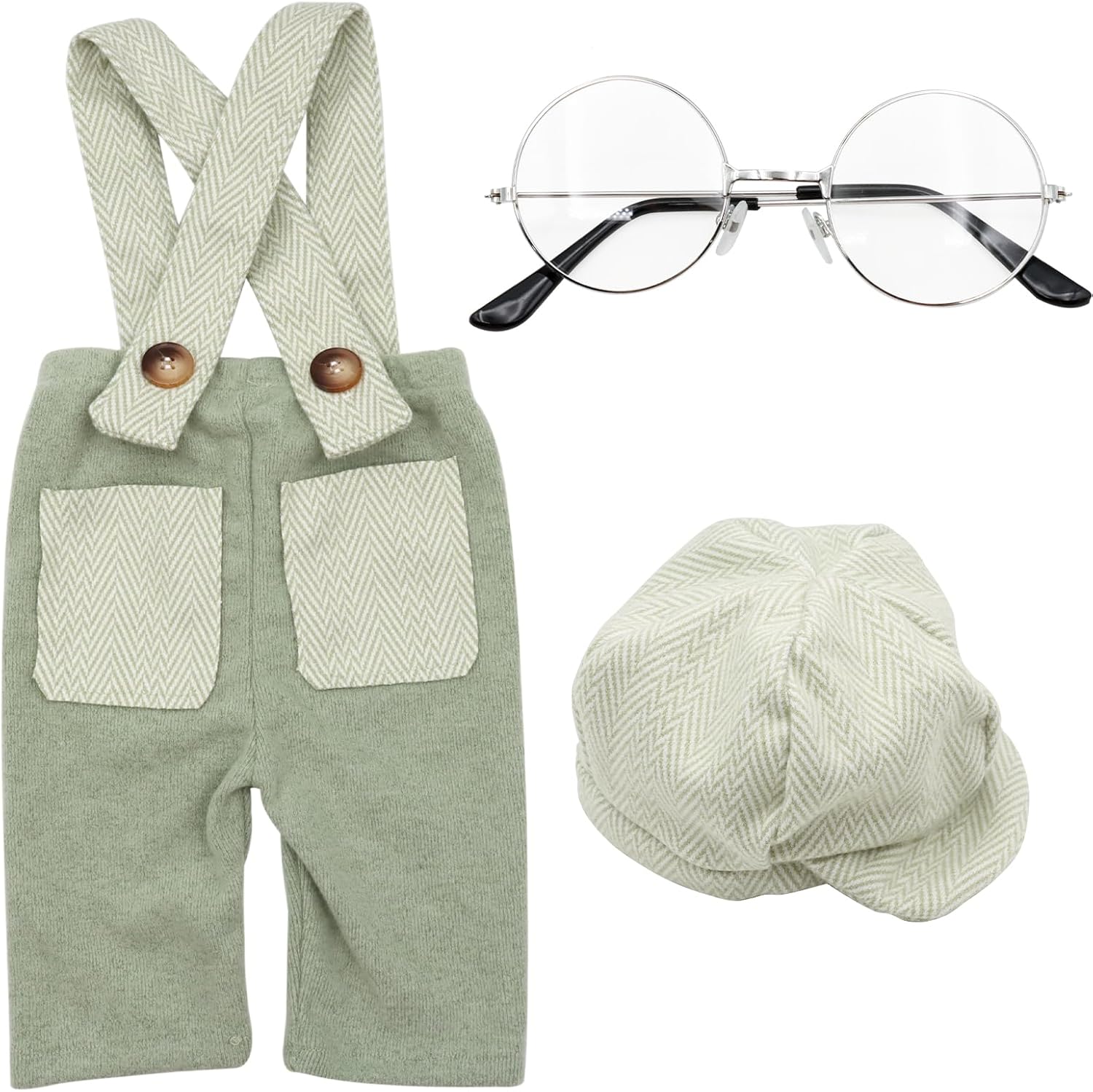 SPOKKI Newborn Photo Outfit Set with Hats and Glasses