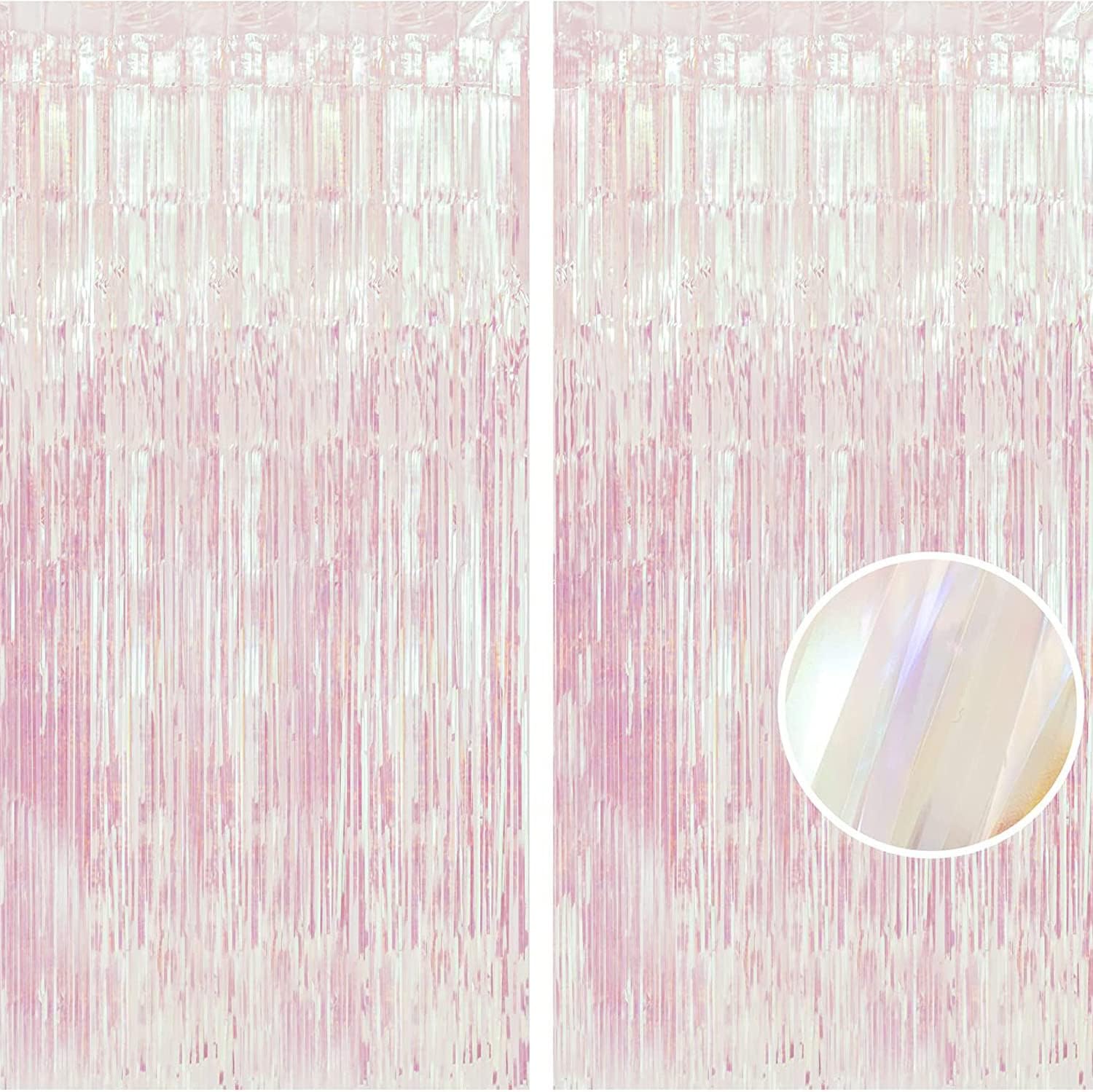 Braveshine Iridescent Foil Fringe Backdrops 2 Pack