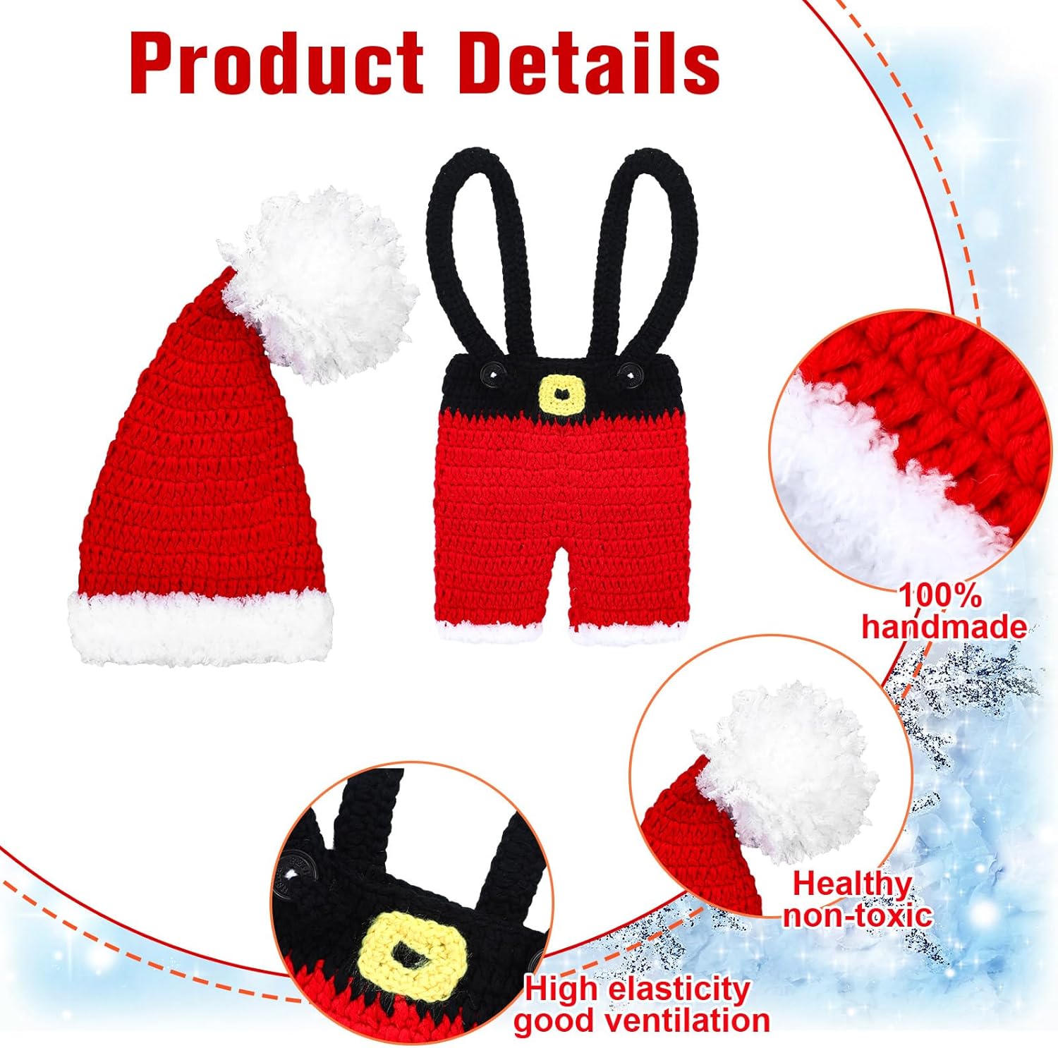 3 Set Christmas Newborn Photography Props
