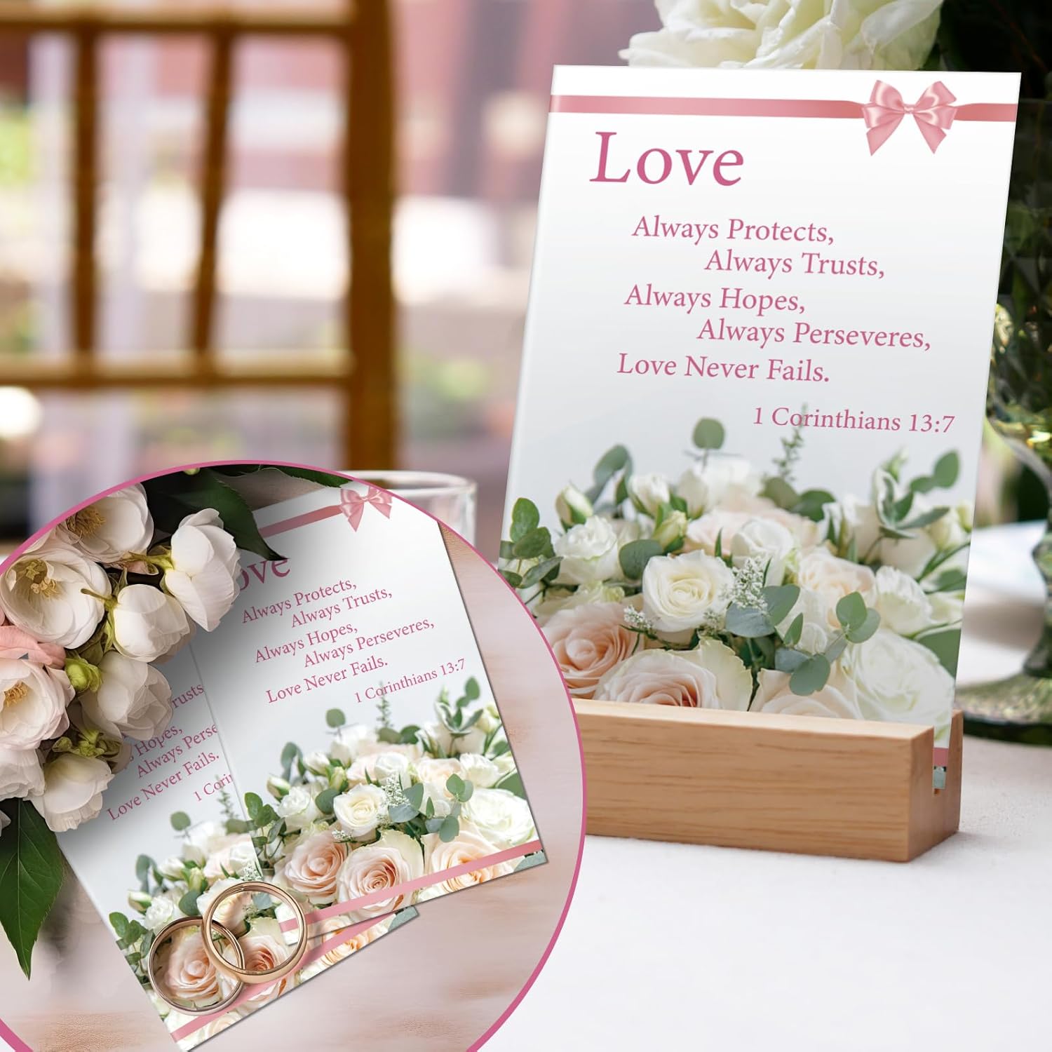 100 Pcs Wedding Church Bulletins Love Always Protects Ceremony Program Cover