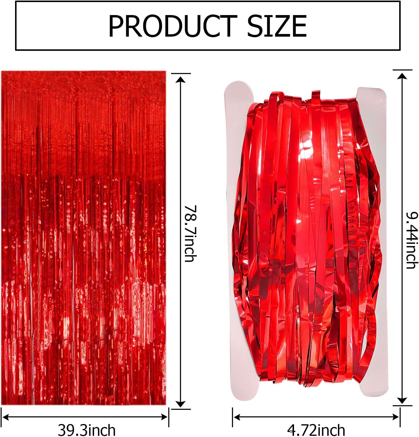 2 Pack Red Foil Streamers Party Backdrop Decor