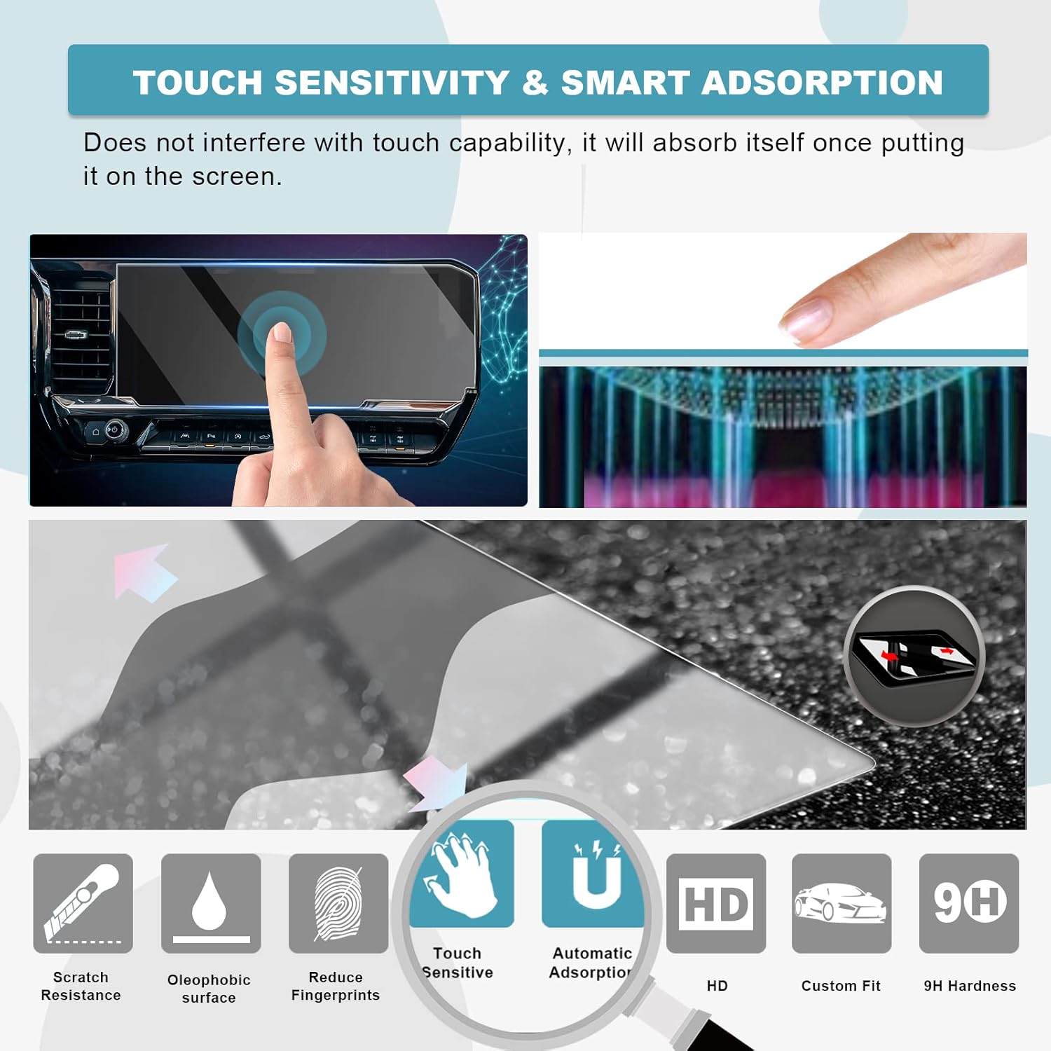CDEFG 2022-2025 Silverado Screen Protector Tempered Glass