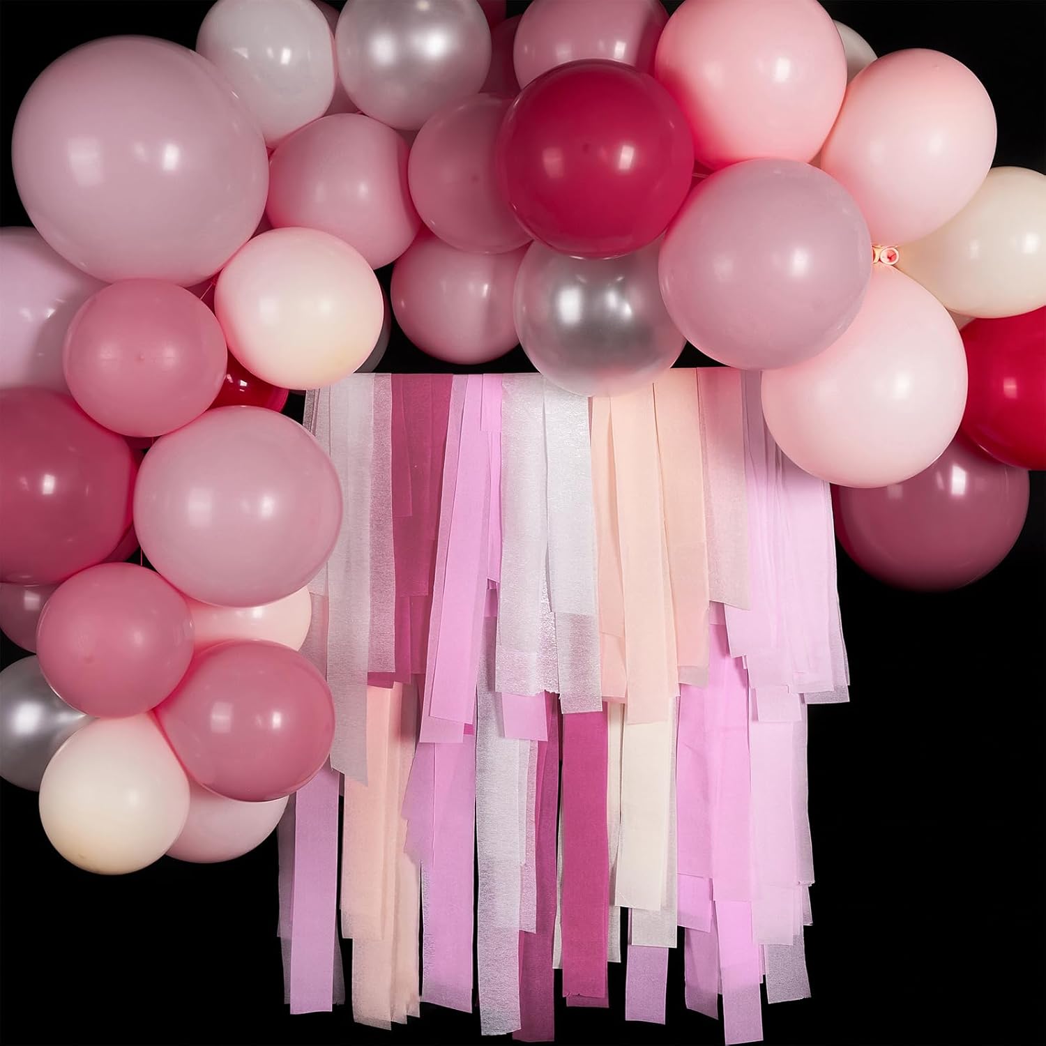 PartyWoo Pink Crepe Paper Streamers 6 Rolls 492 Feet