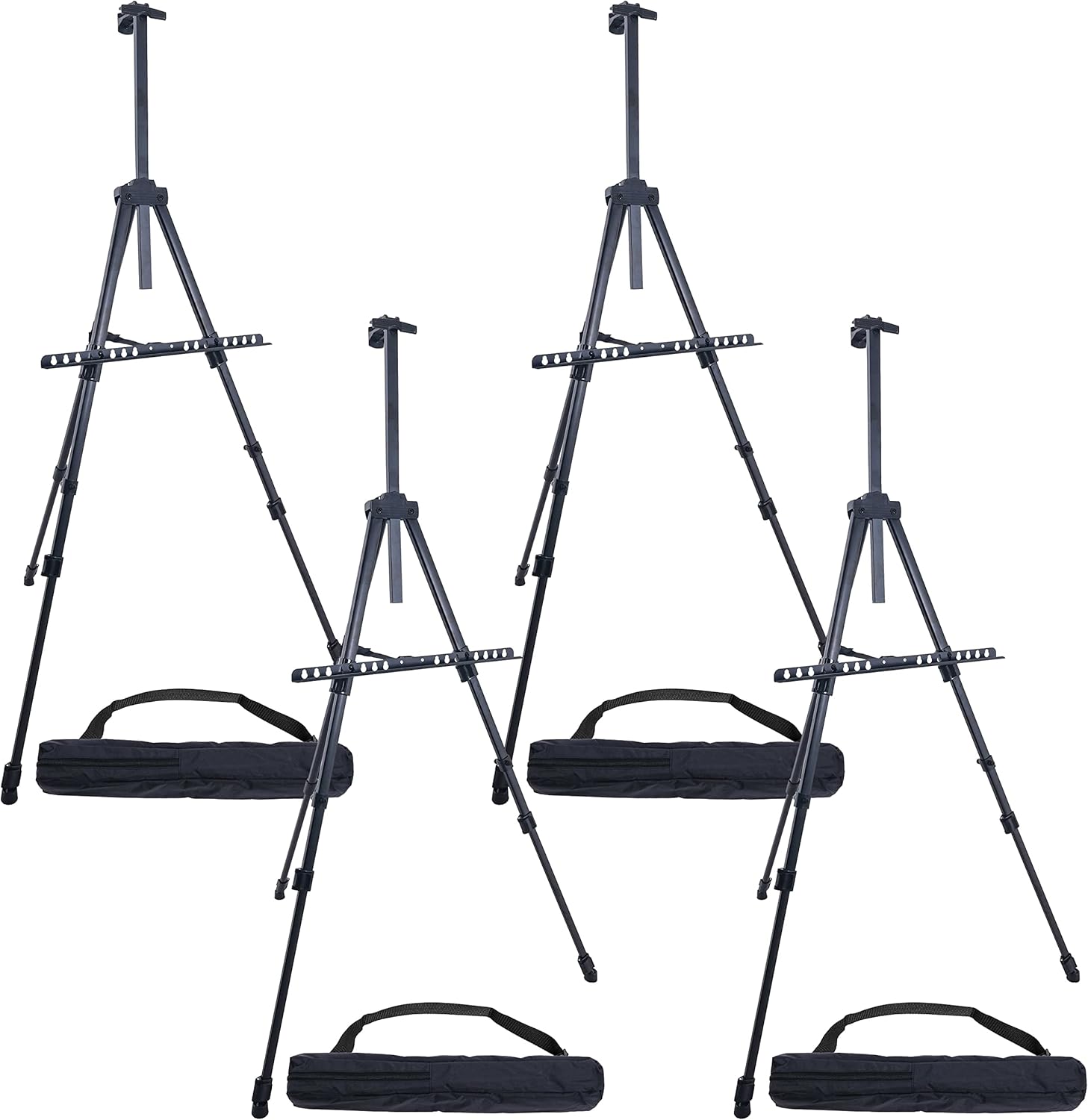 US Art Supply 66 Black Metal Tripod Easel 4 Pack