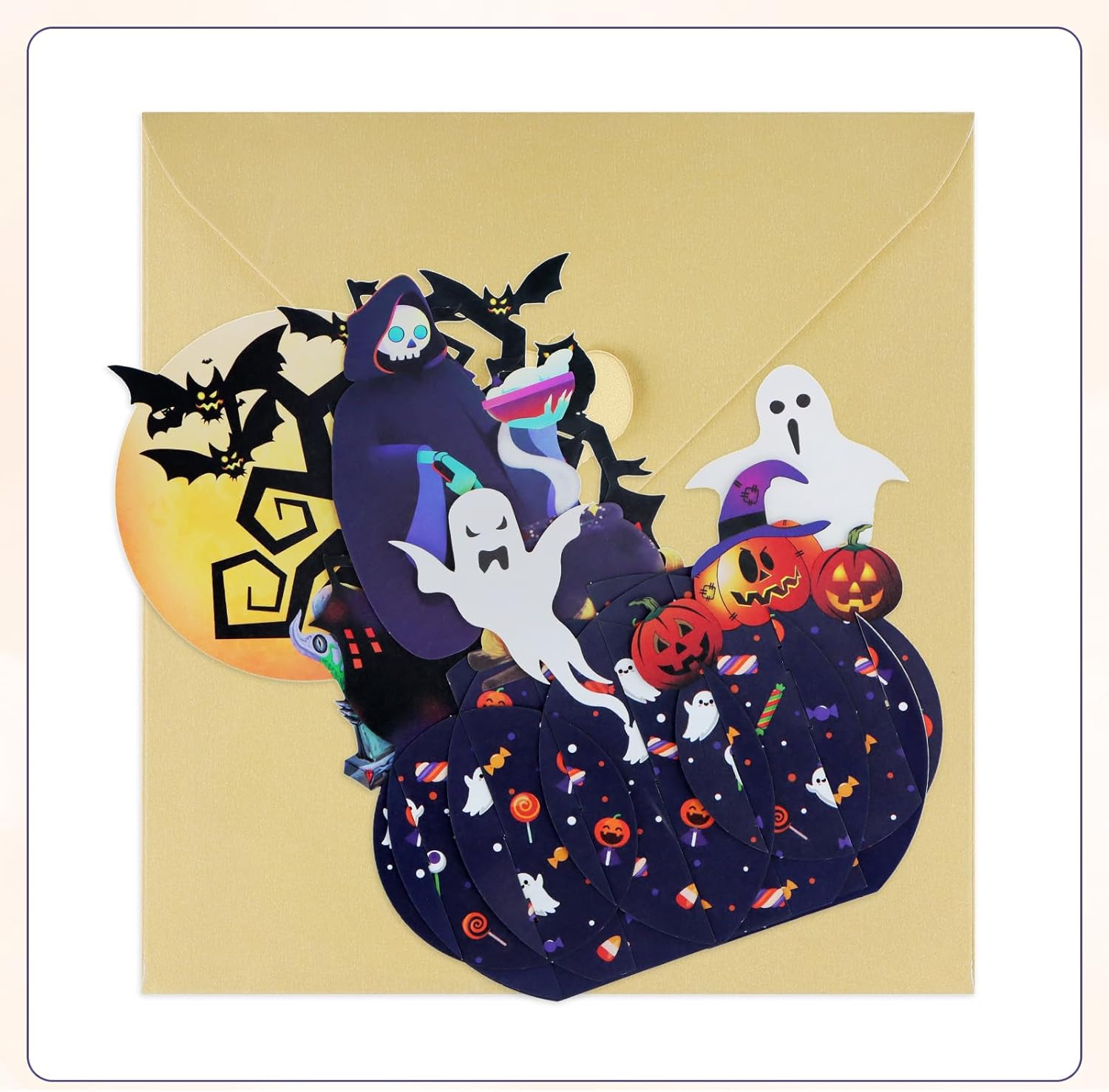 FaCraft Halloween Pop Up Cards 3D Handmade Greeting Cards with Envelope and Seals