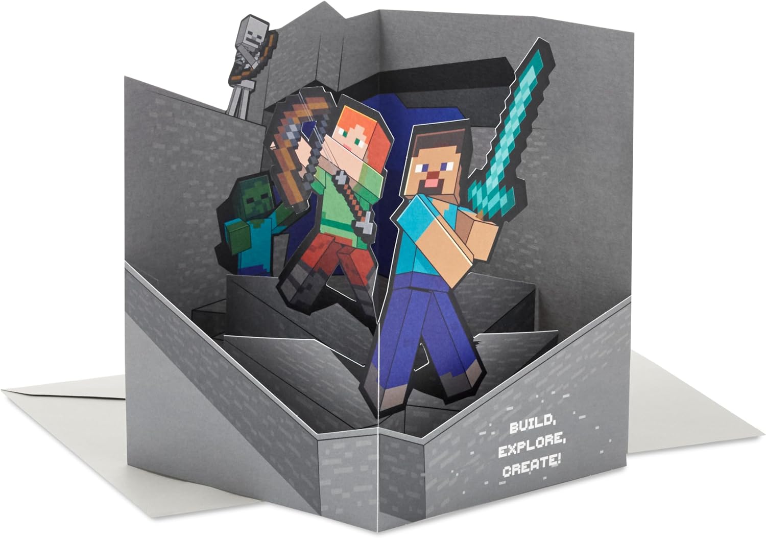 Hallmark Minecraft Pop-Up Card for Kids and Gamers