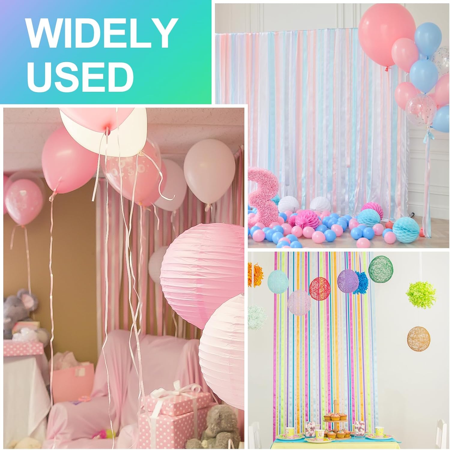 PATIKIL Crepe Paper Streamers 6 Rolls Multicolored 72ft