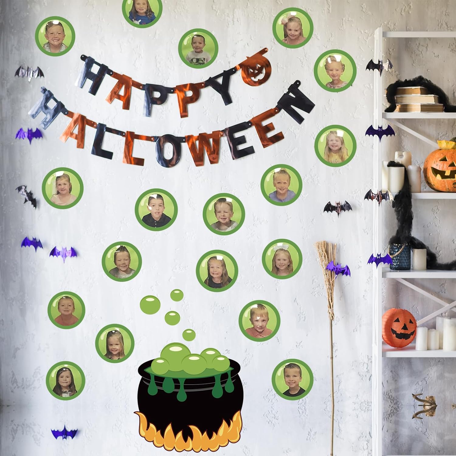48 Pcs Halloween Cutouts with 100 Glue Points Decor Paper