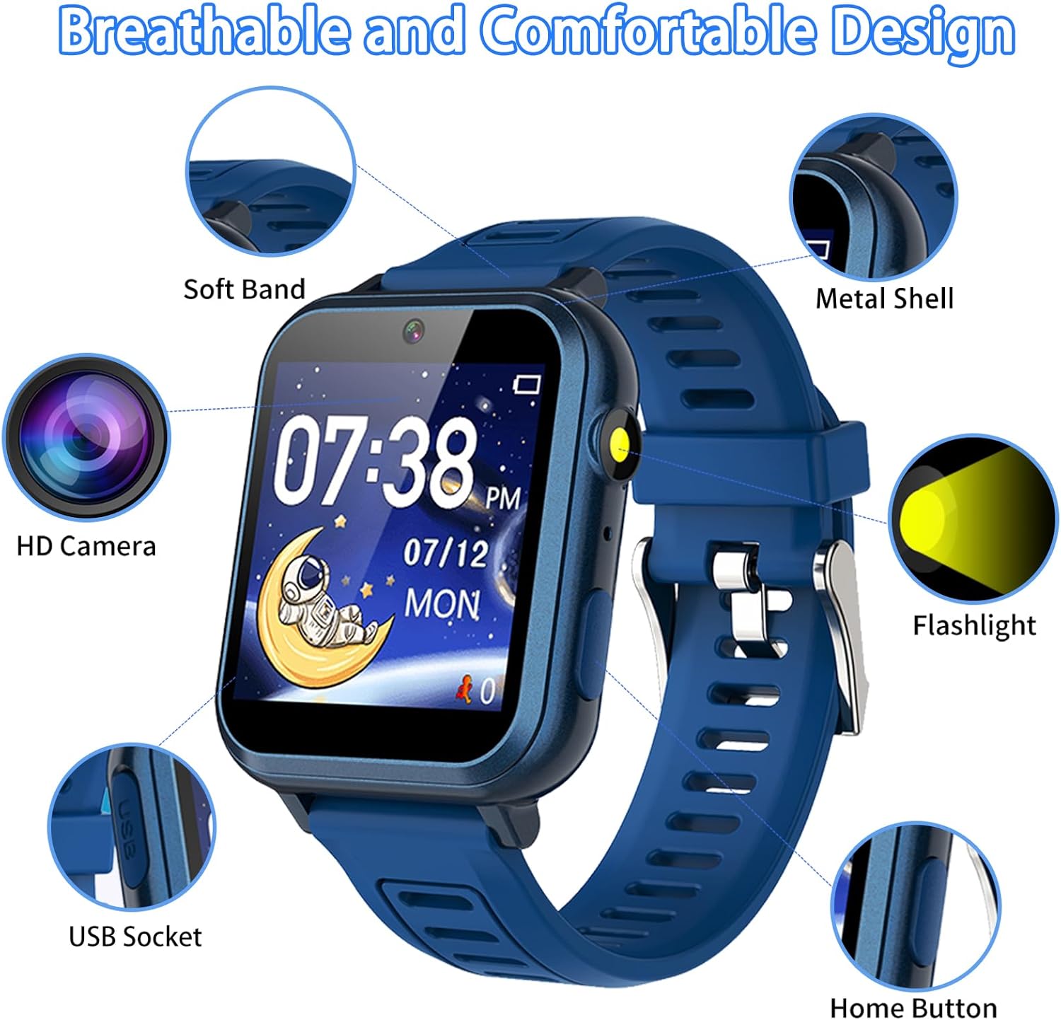 Sedzofan Kids Smart Watch with HD Touch Screen and 24 Puzzle Games