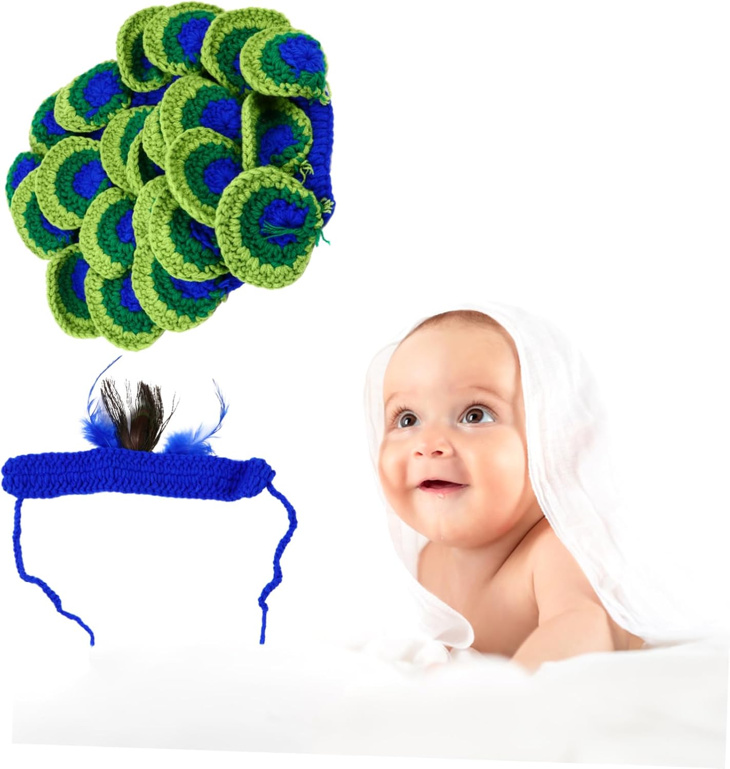 Beavorty Peacock Baby Photo Costume Set
