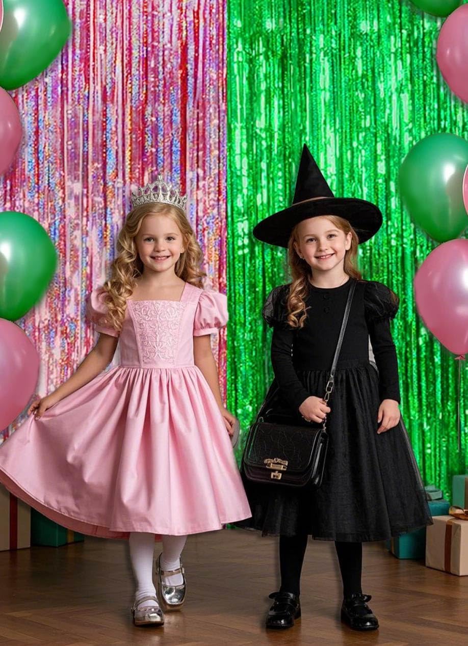 Ofisany Pink Green Streamers Photo Backdrop Kit