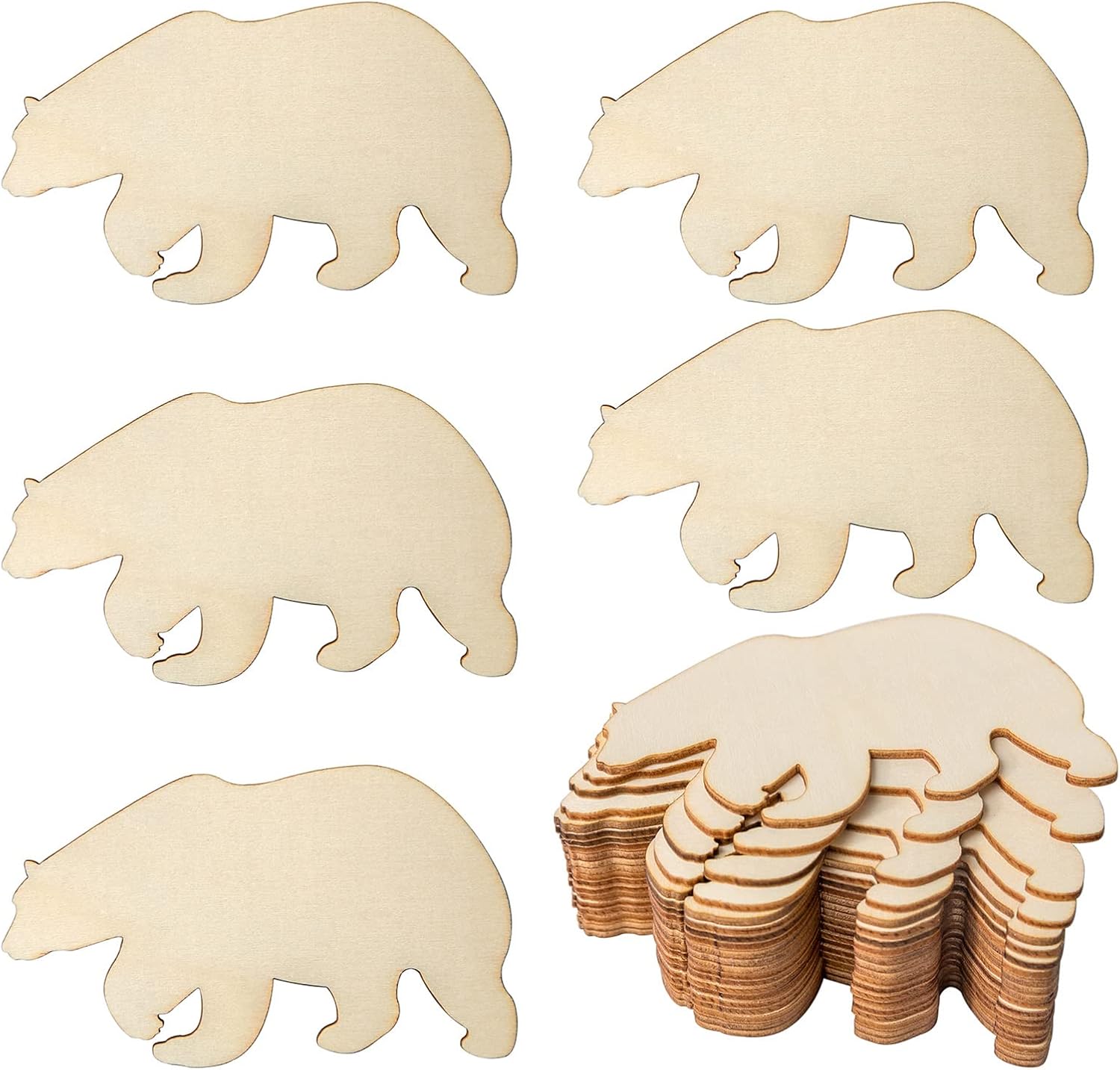 Zontween Bear Wooden Blank Grizzly Wall Art 20Pcs