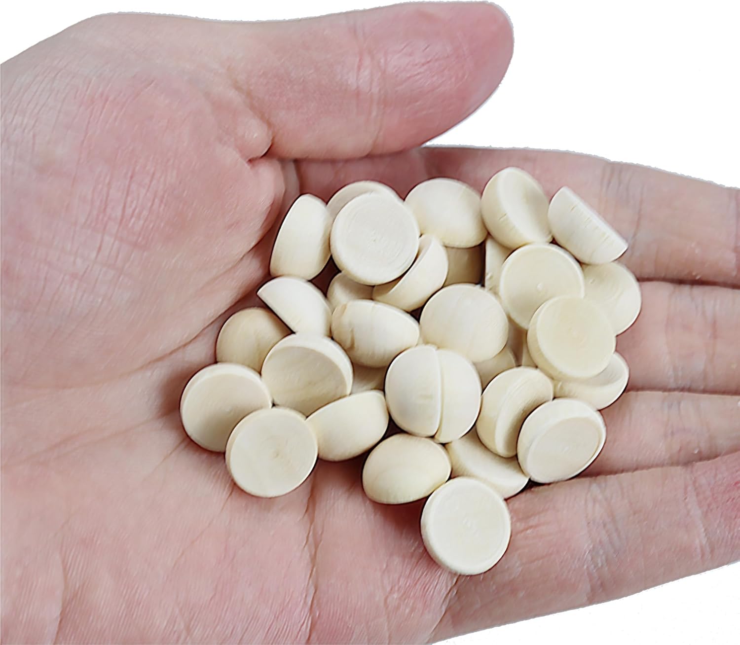 Septe 200pcs Unfinished Half Wooden Balls 12mm