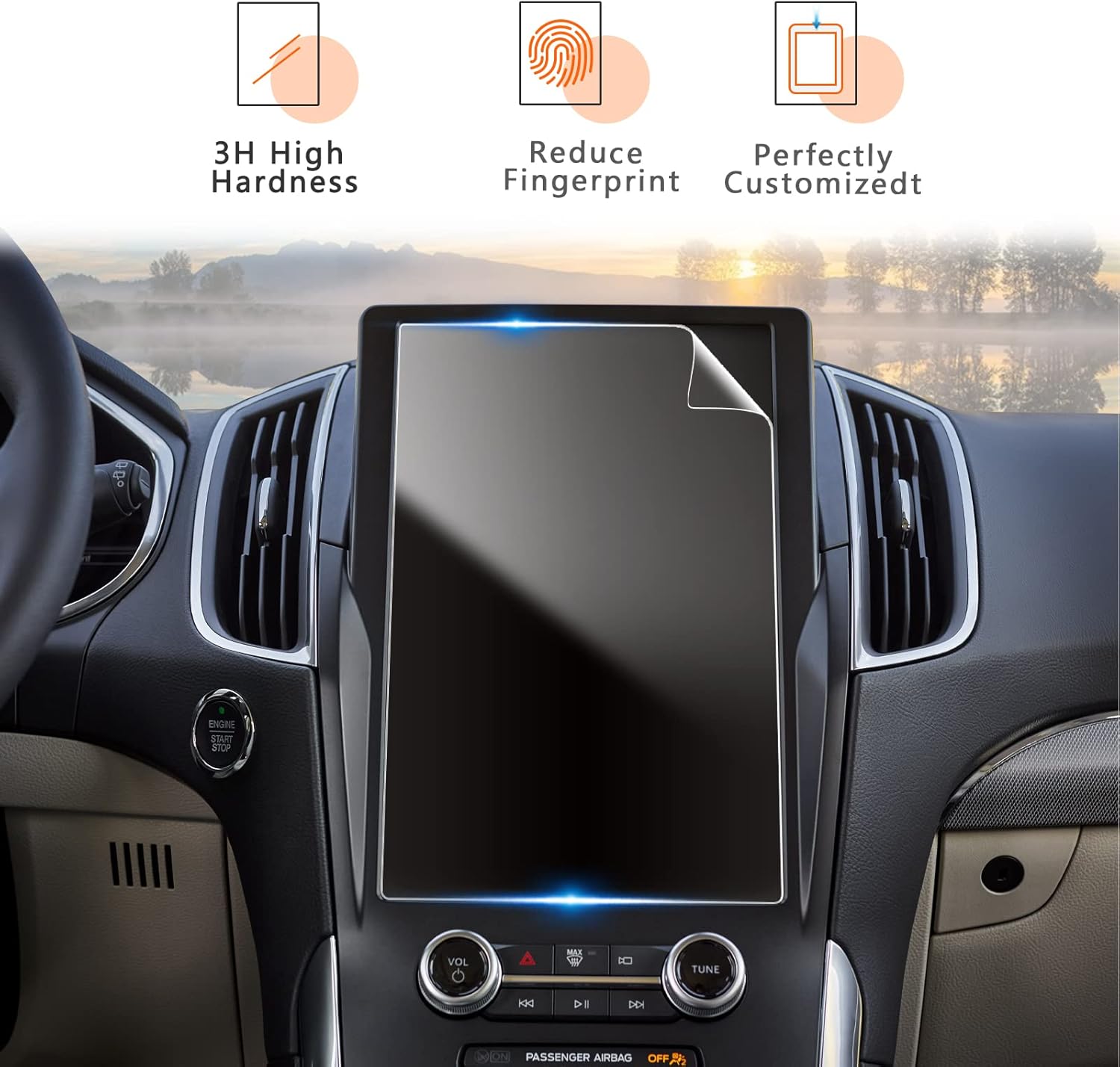 CDEFG 2PCS Screen Protector for Ford Edge 2021-2024