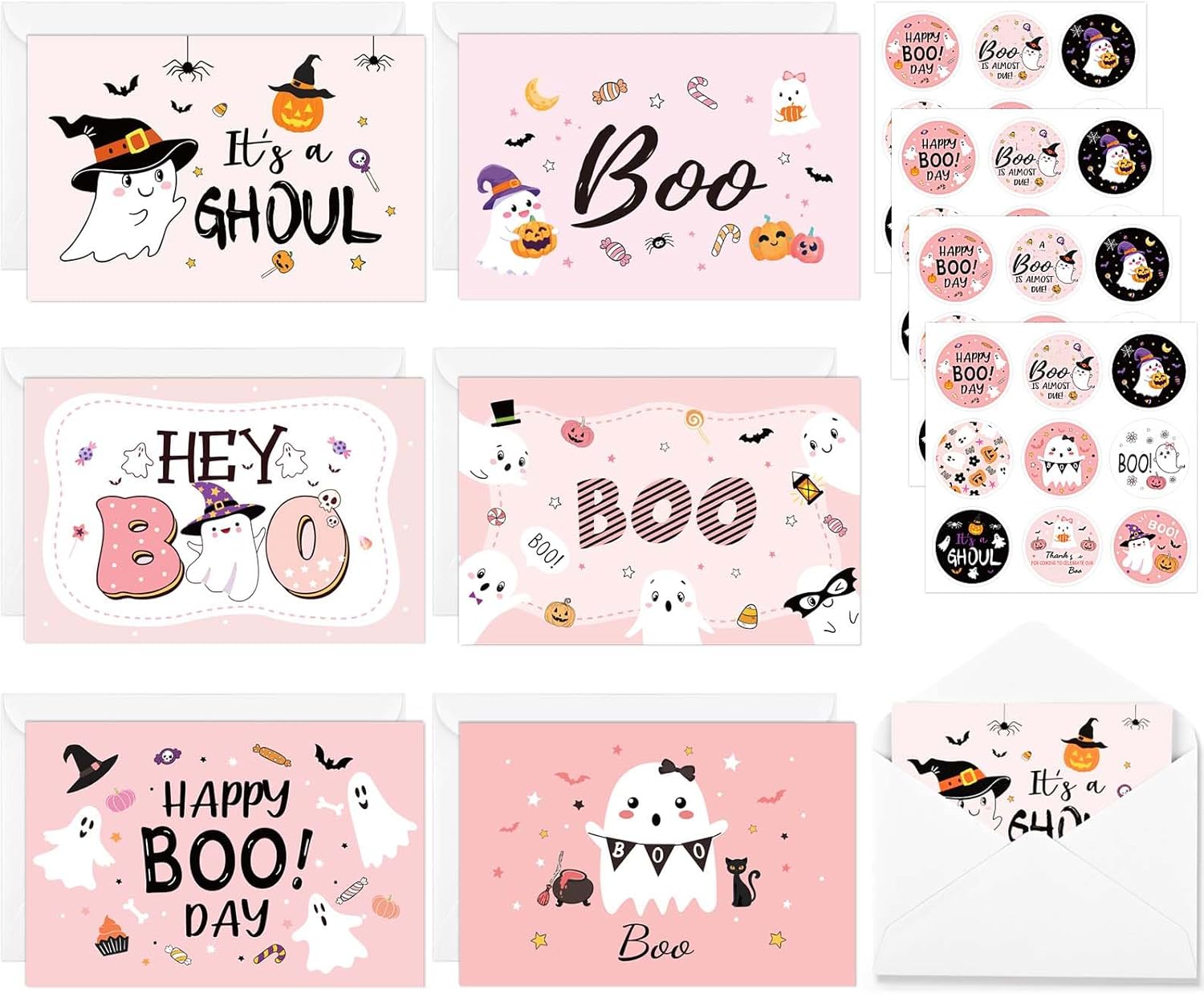 Kavoc Halloween Ghost Thank You Cards 36Pcs Set
