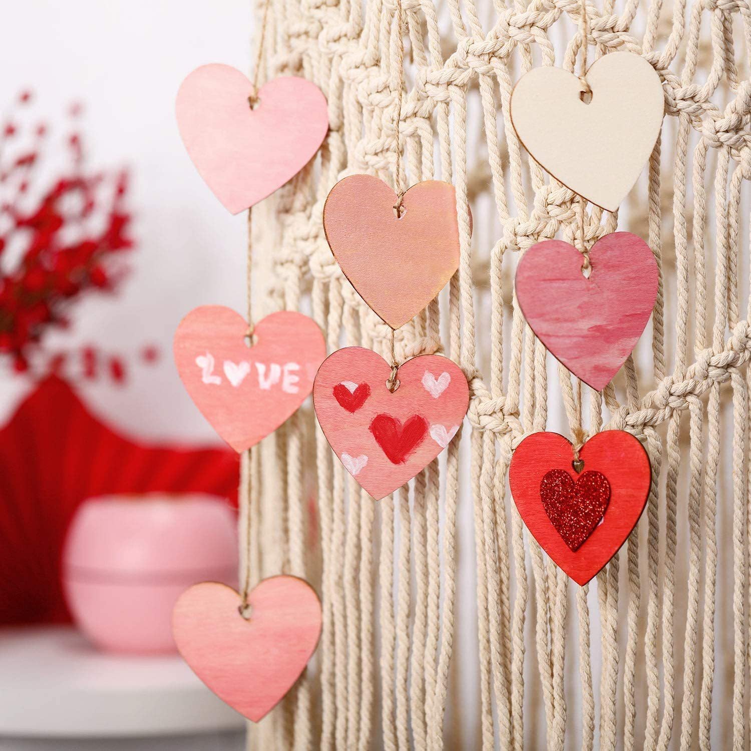 32 Pack 4 Inch Unfinished Wooden Heart Cutouts