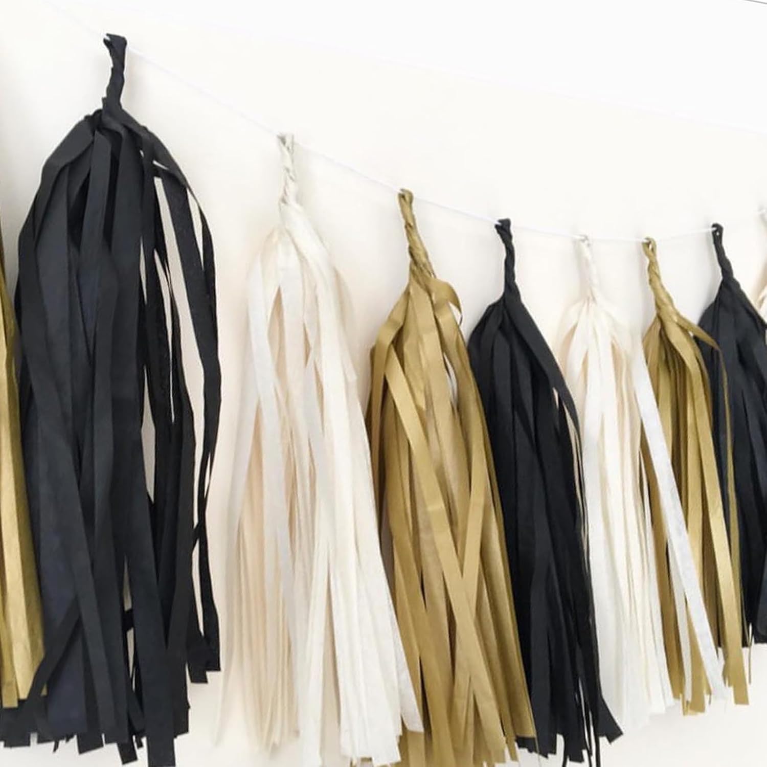 AOODOOM Crepe Paper Streamers 4 Rolls Black Party Decorations