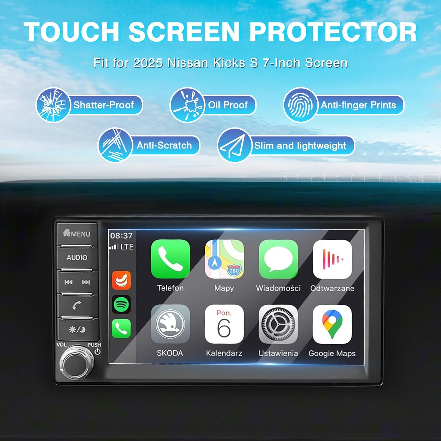 Karltys Upgrade 2025 Nissan Kicks S 7-Inch Screen Protector