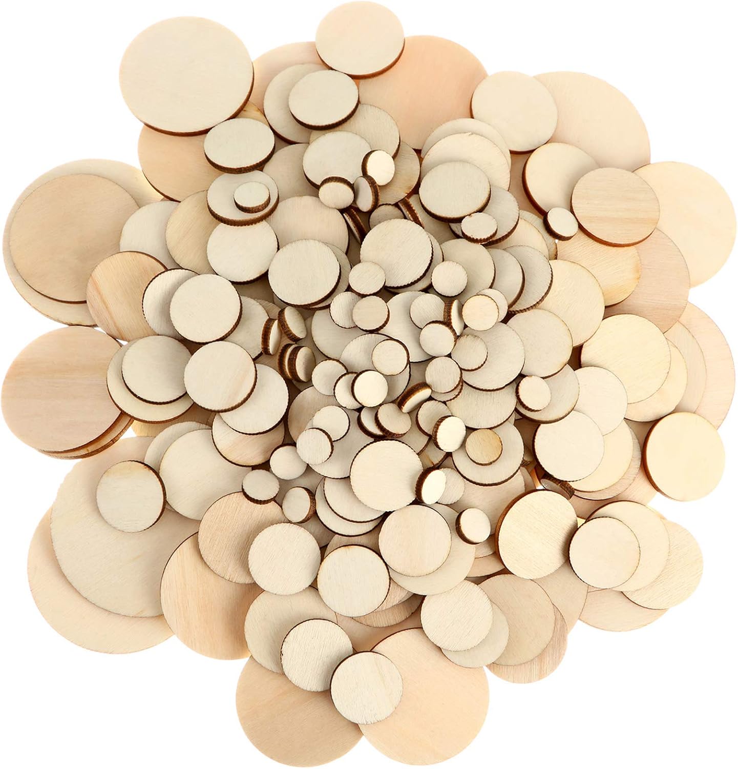 450 Pieces Round Wooden Discs for Crafts and Decorations