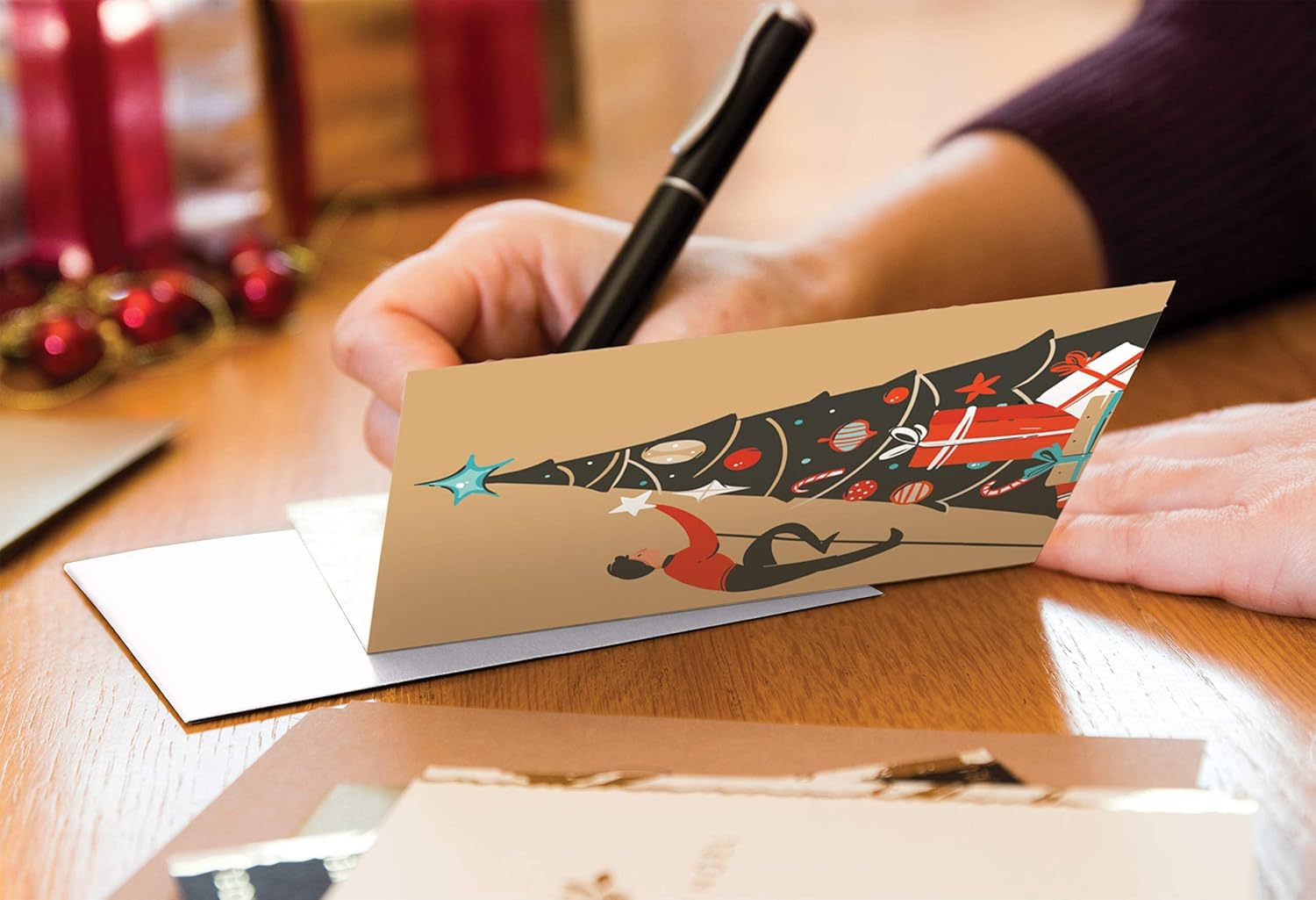 Better Office Products Christmas Greeting Card Set 100 Pack