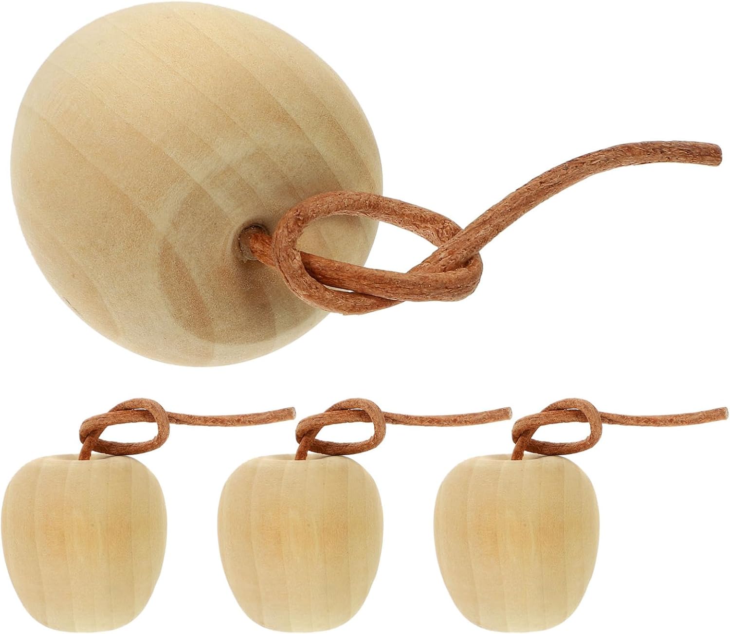 GLEAVI 4pcs Unpainted Wood Fruit Ornaments