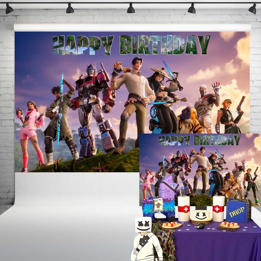 Battle Royale Birthday Banner Backdrop 5x3 ft