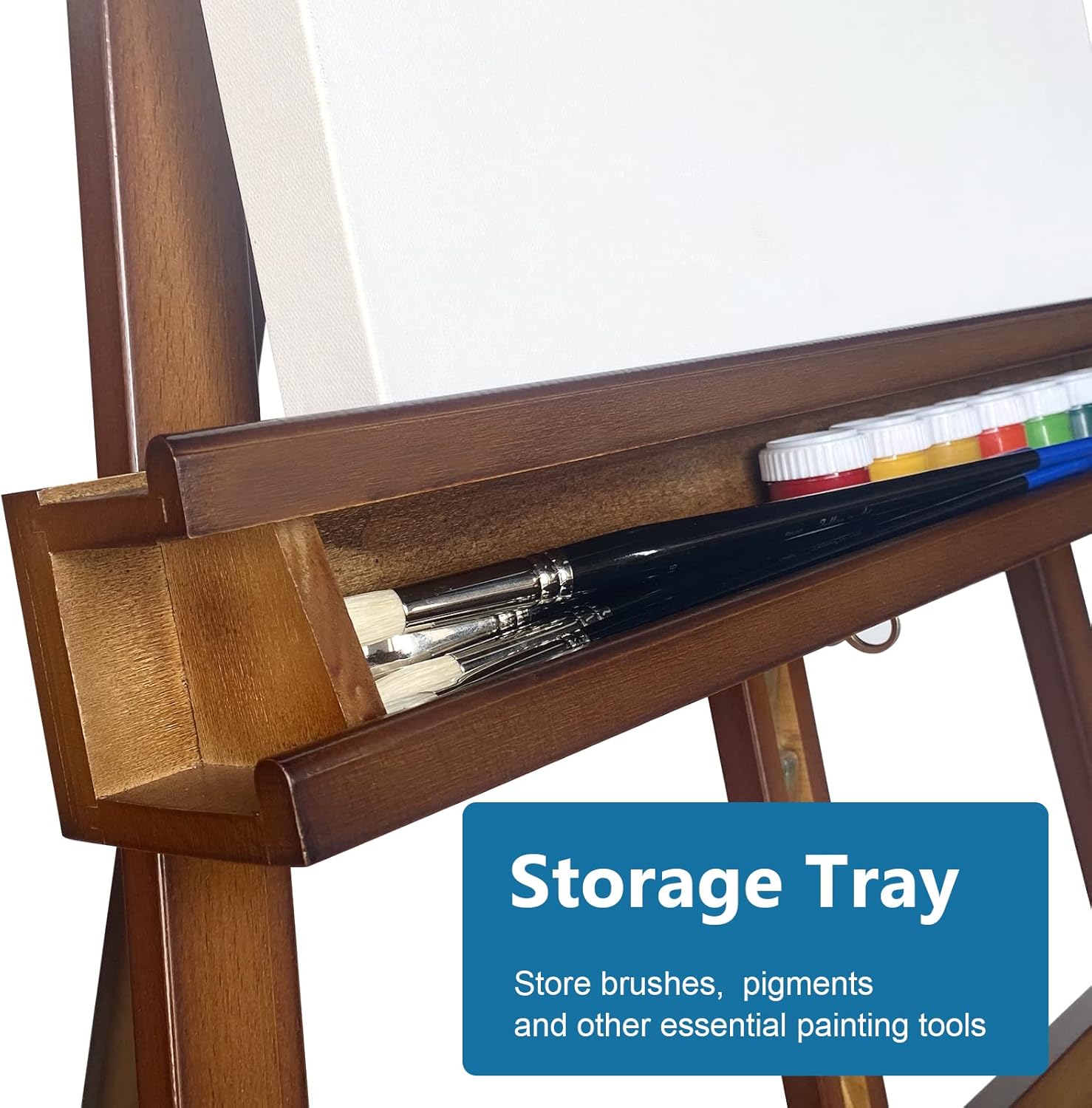 Somime Large A-Frame Studio Easel with Brush Storage