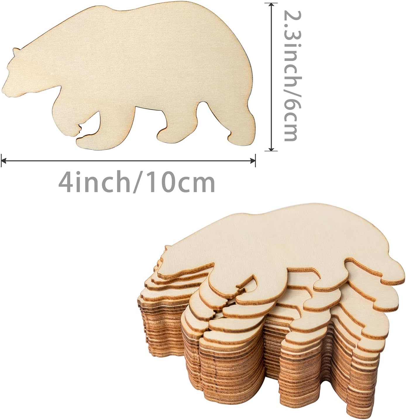 Zontween Bear Wooden Blank Grizzly Wall Art 20Pcs
