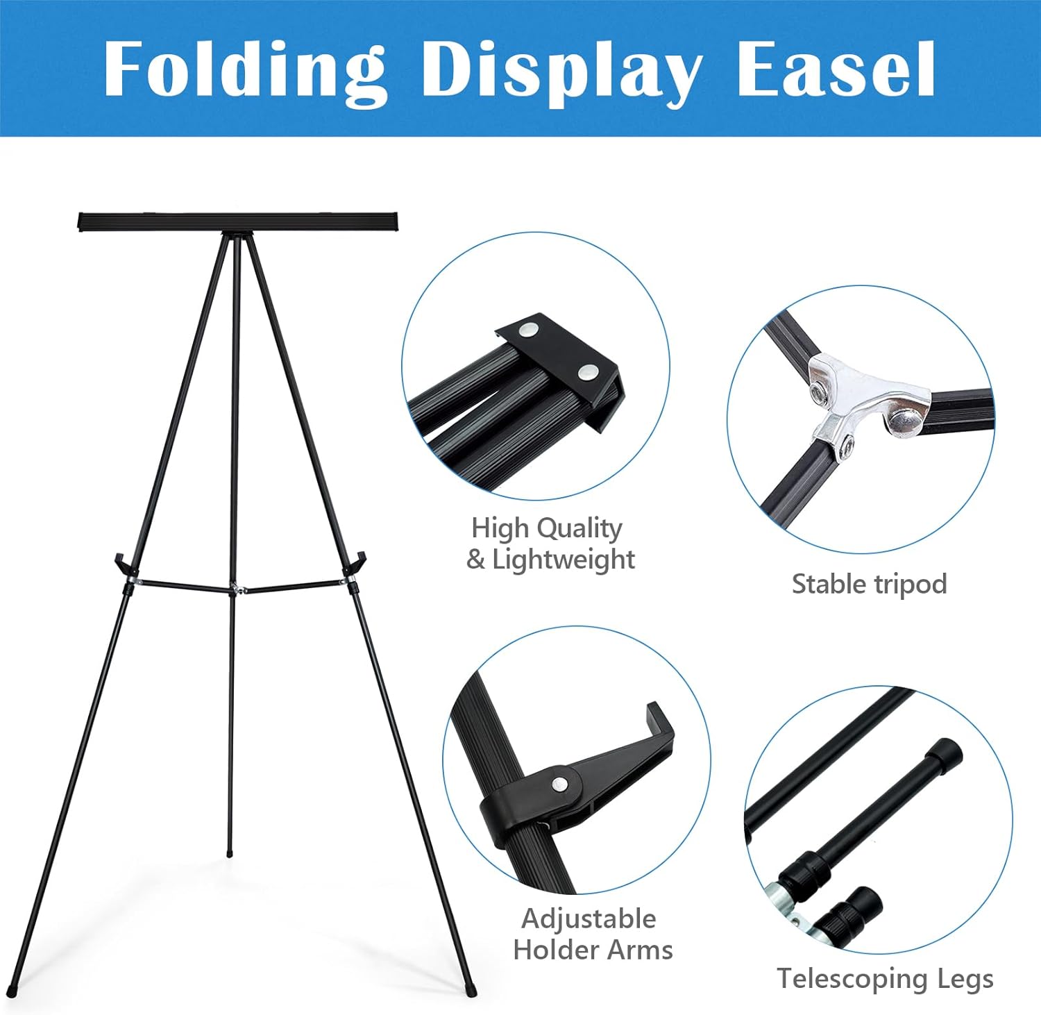 Falling in Art Extra Large 70 High Flip Chart Tripod Display Easel Black