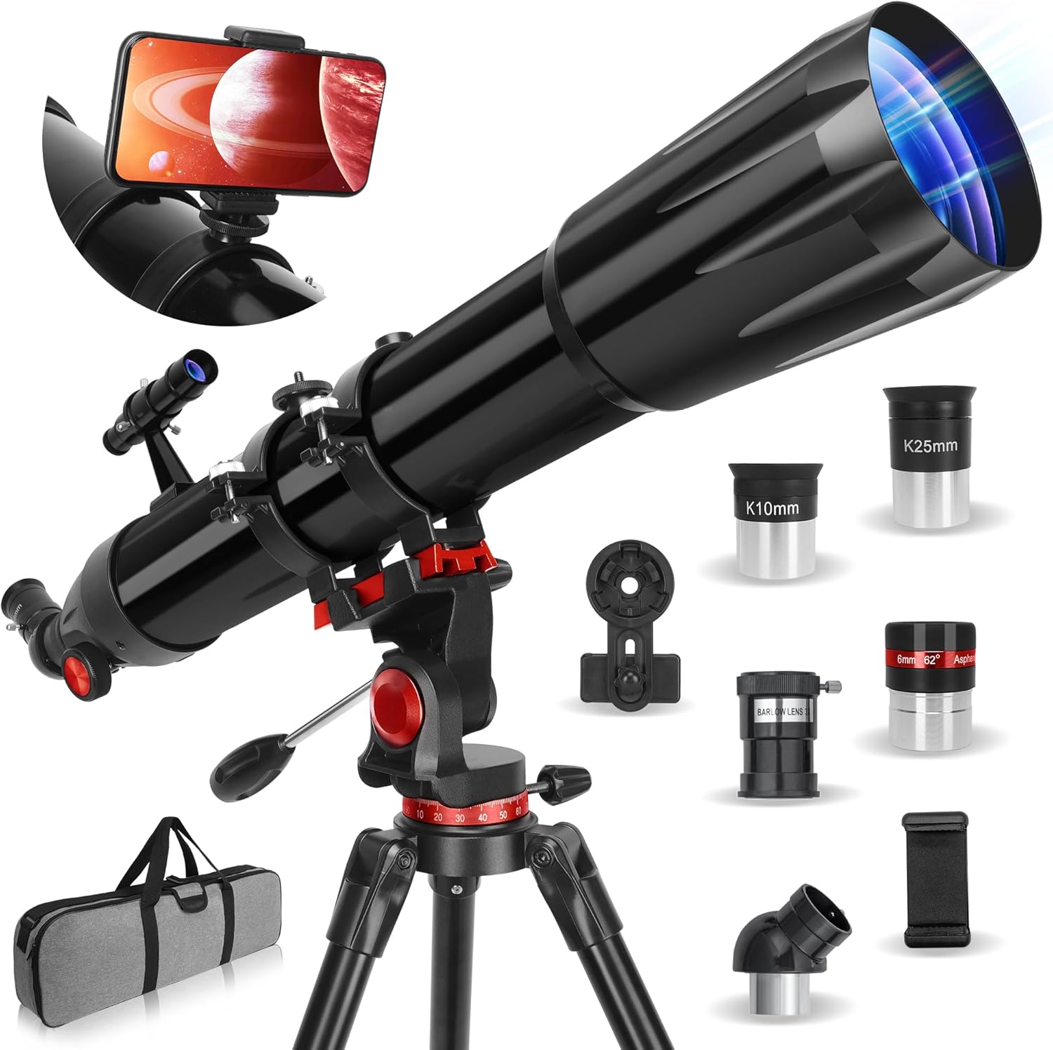 HETEKAN 90mm Refractor Telescope for Adults and Kids