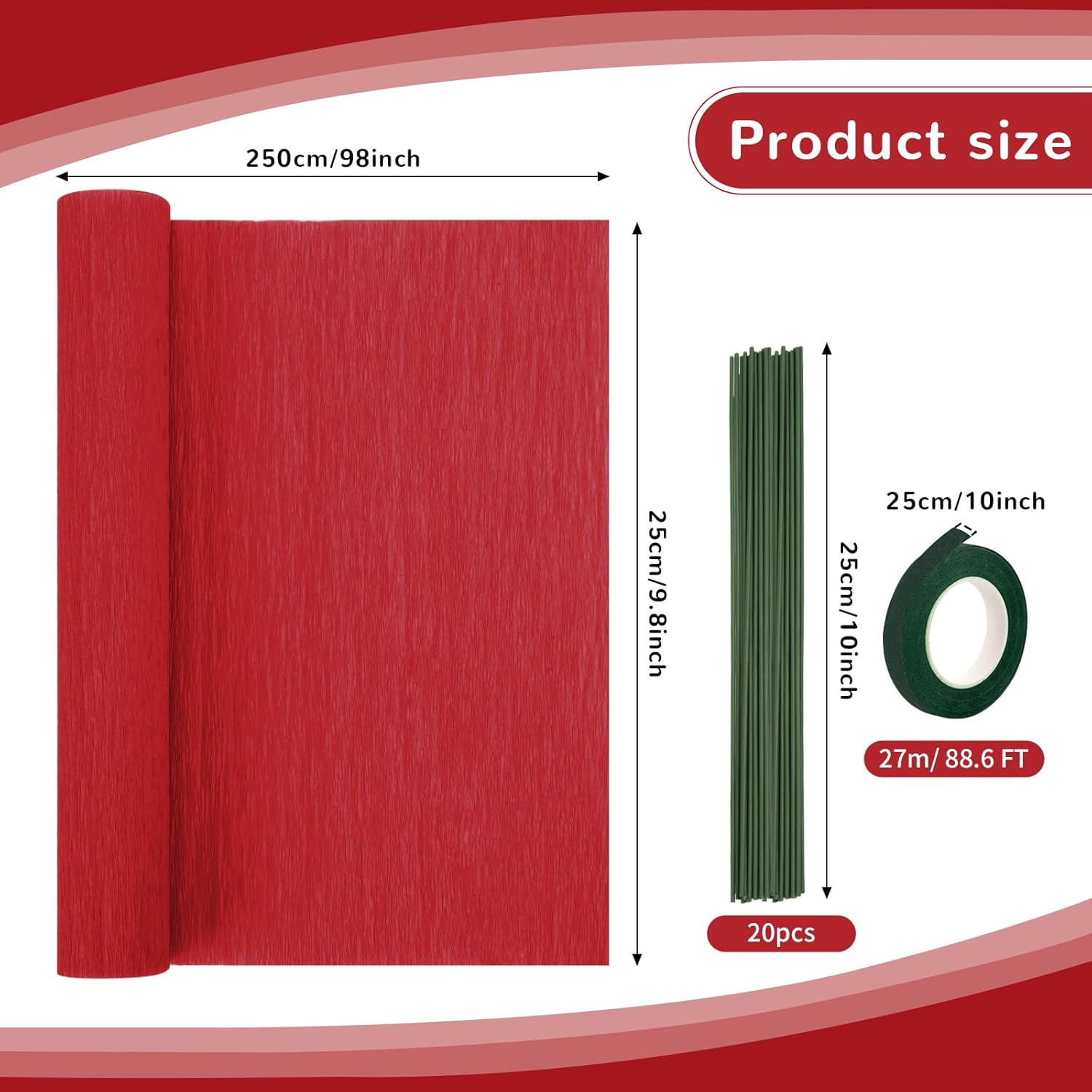Nitelemn Crepe Paper Streamers 8 Rolls 8 Colors