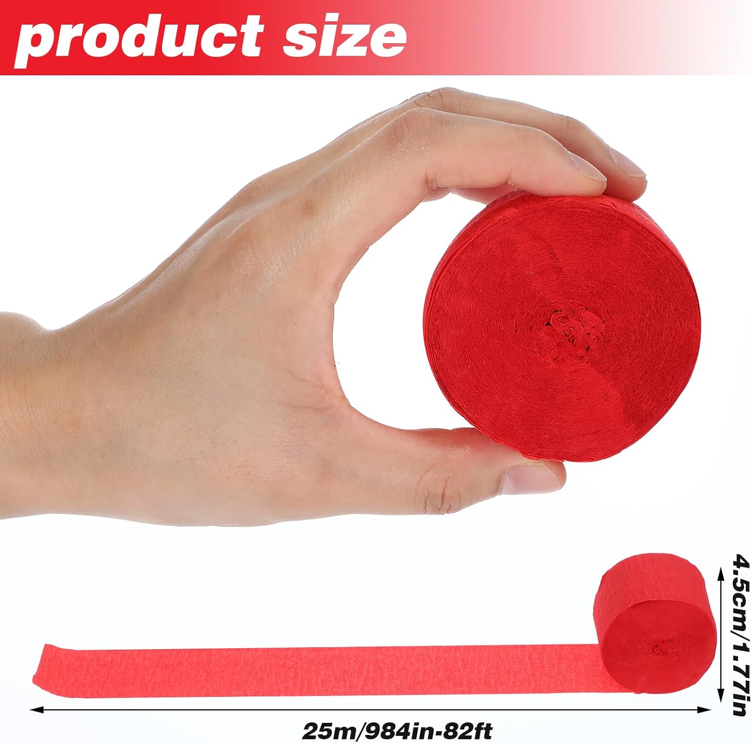 Cobee Crepe Paper Streamers 6 Rolls Red