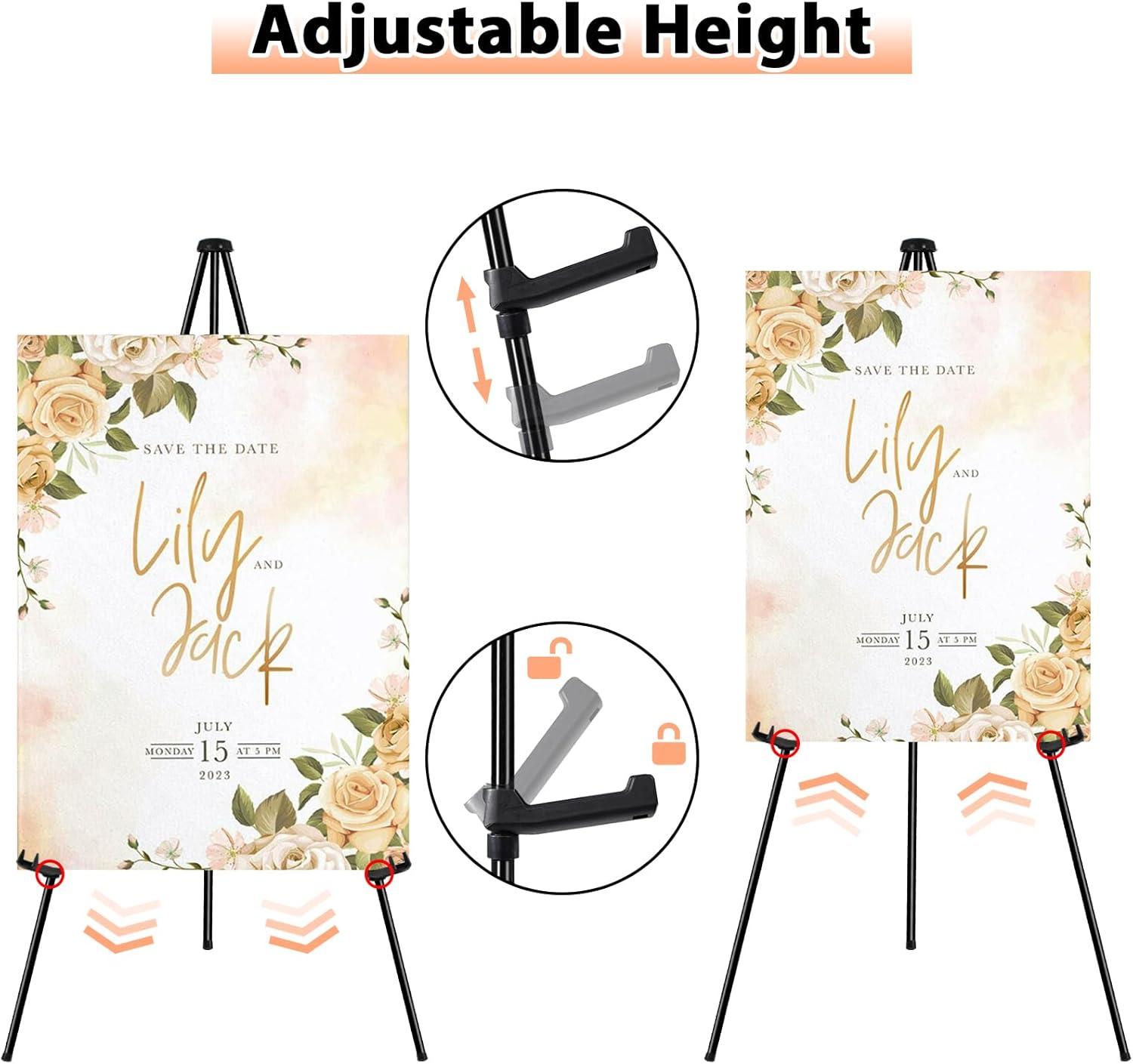 OUTNEE 63 Inch Foldable Easel Stand 2 Pack