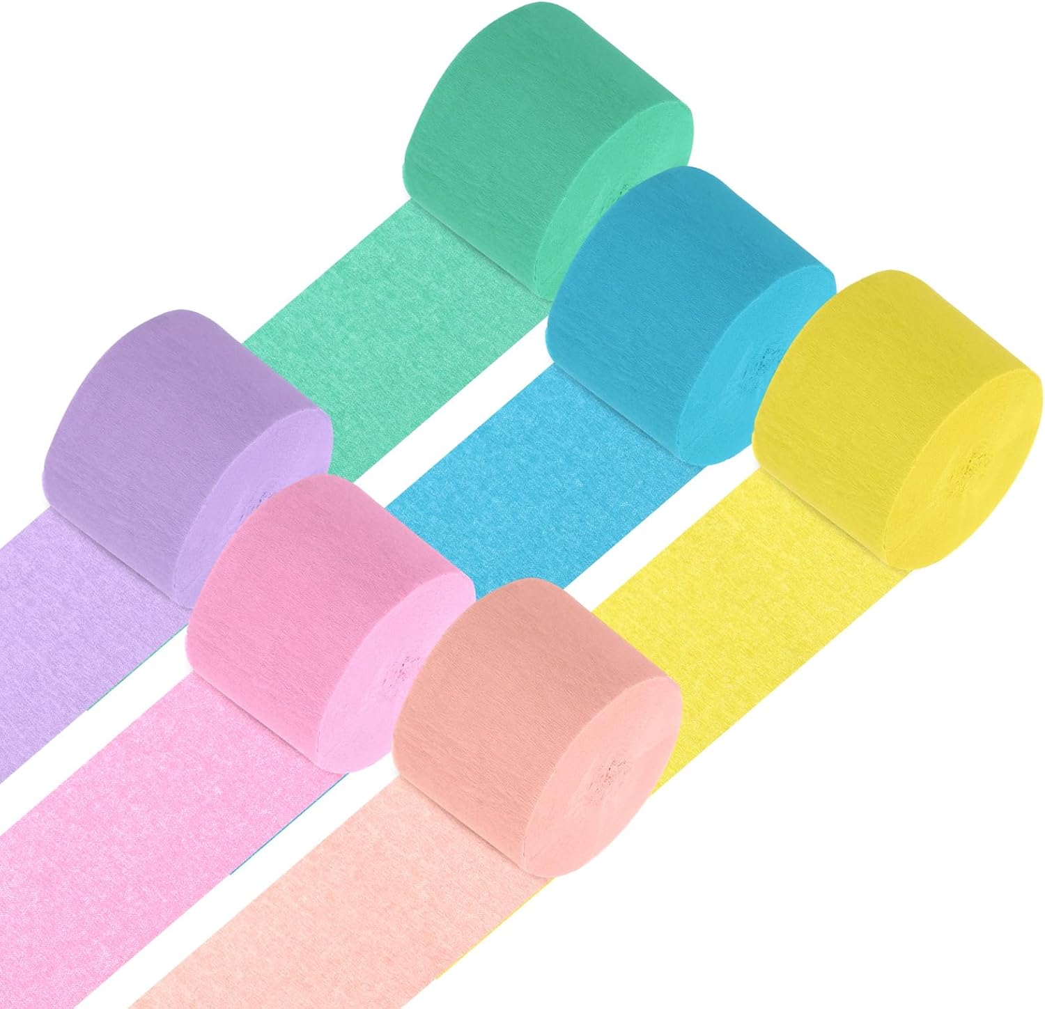 PATIKIL Crepe Paper Streamers 6 Rolls Multicolored 72ft