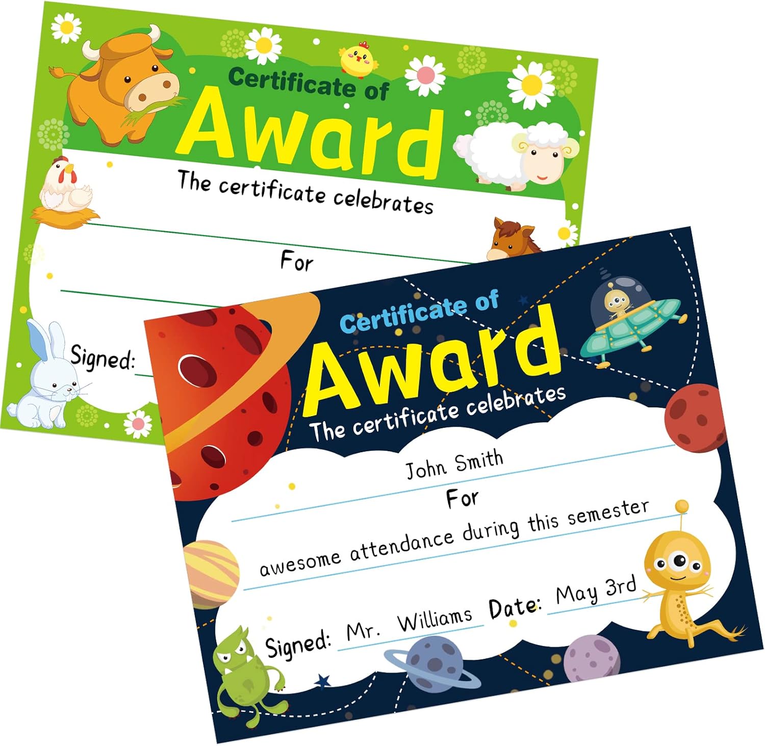 Fancy Land 30 Pcs Award Certificates with Stickers