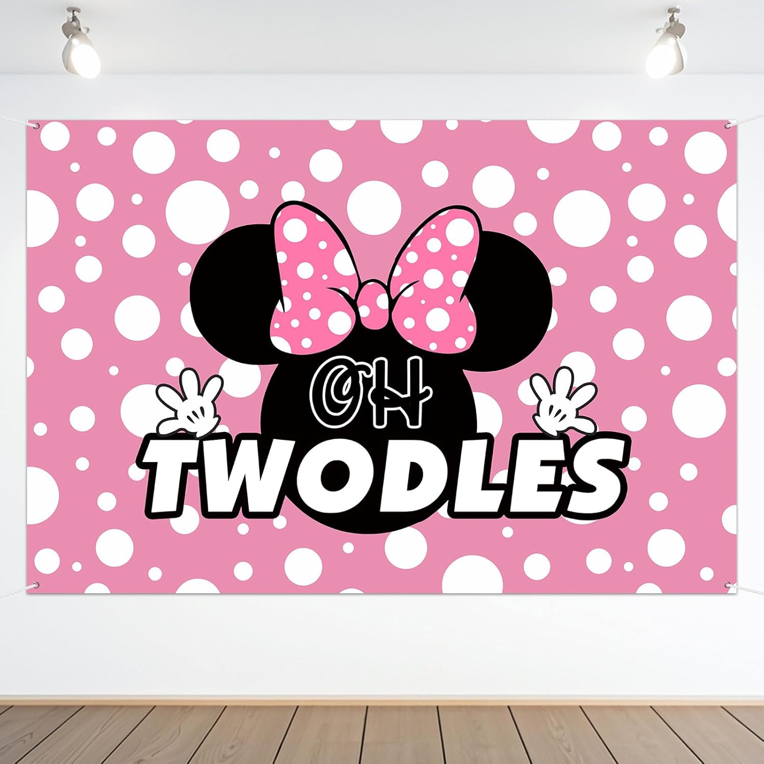 Oh Twodles Pink Cartoon Birthday Backdrop Banner